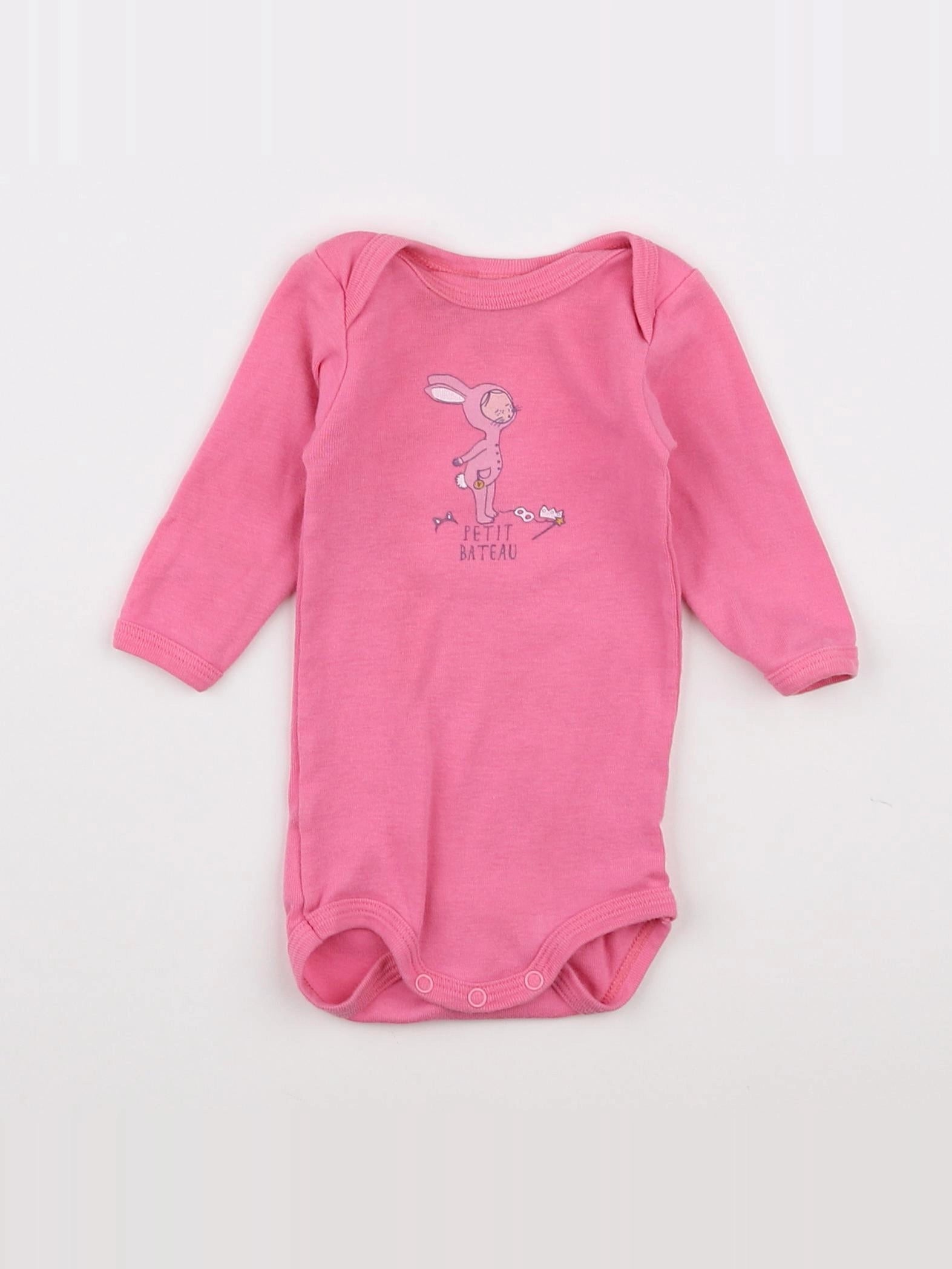 Petit Bateau - body rose - 3 mois