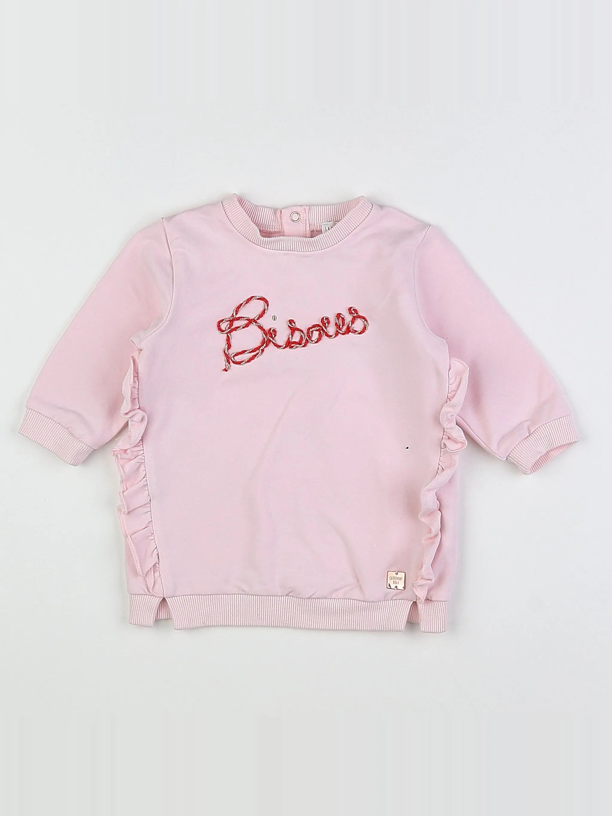 Carrément Beau - sweat rose - 12 mois