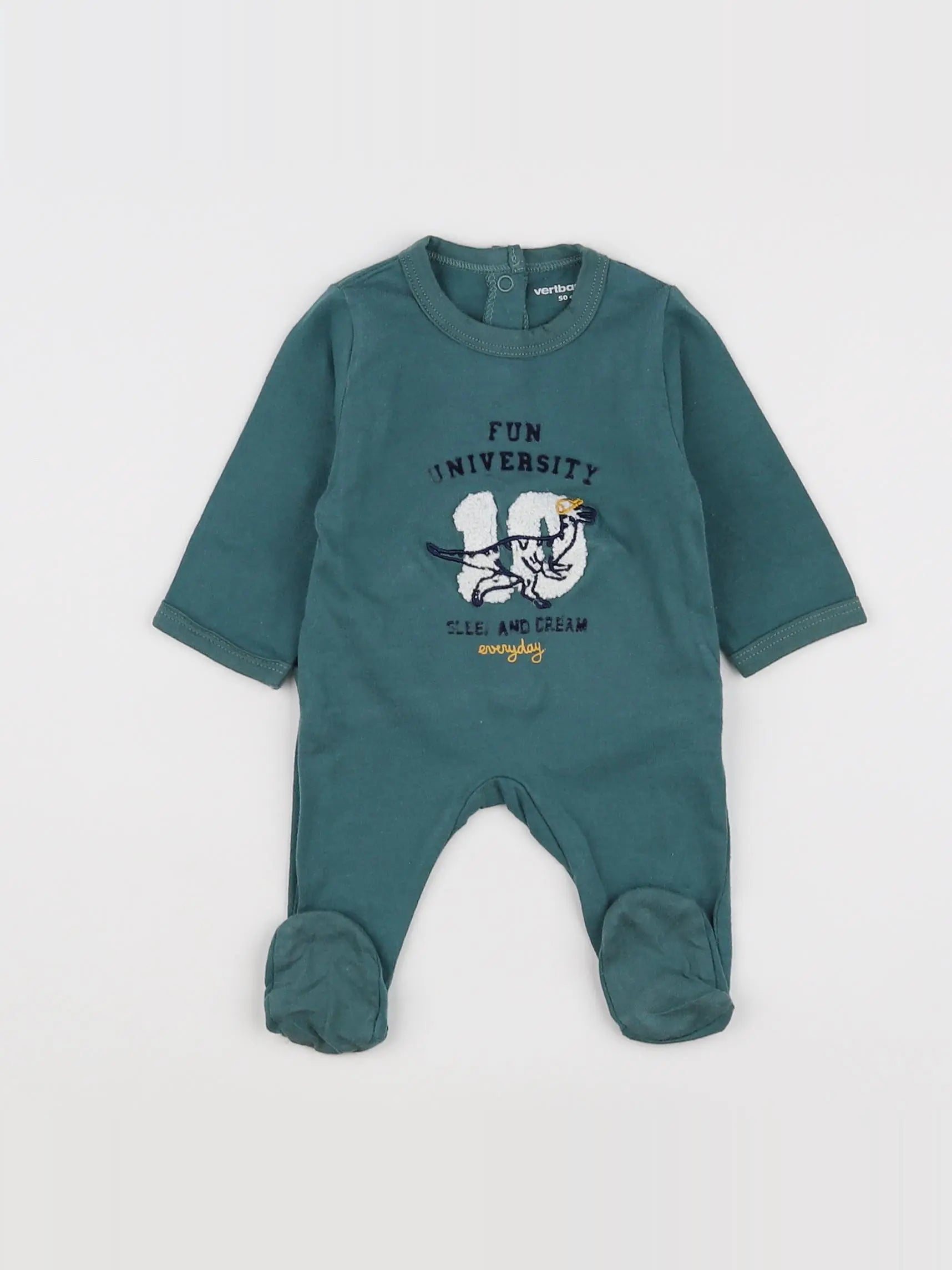 Vertbaudet - pyjama coton vert - 0 mois