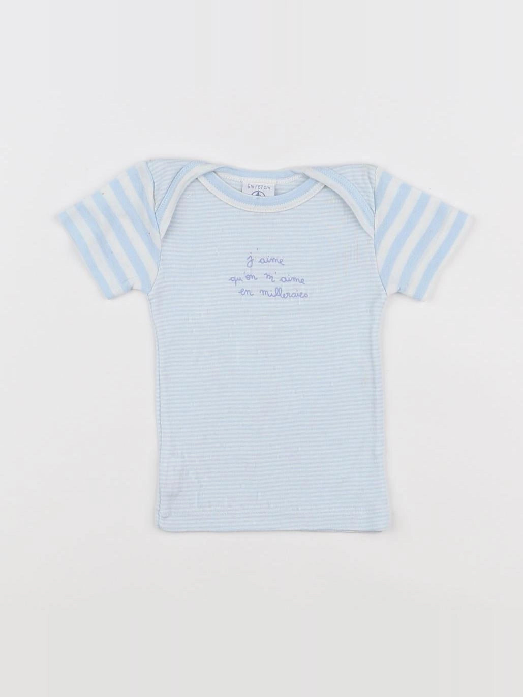 Petit Bateau - maillot de corps bleu - 6 mois