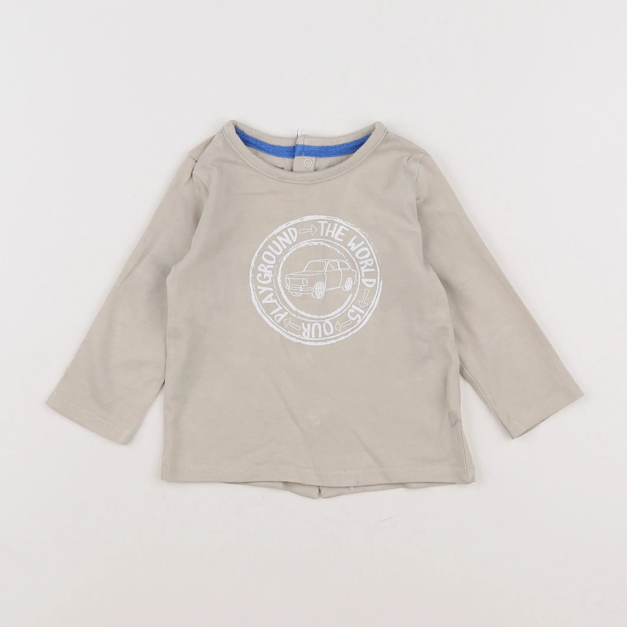 Vertbaudet - tee-shirt beige - 9 mois