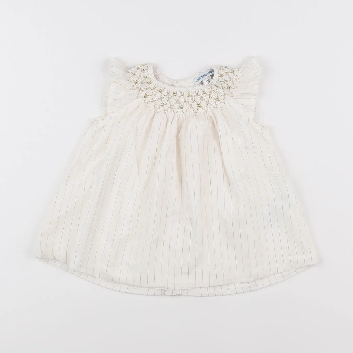 Vertbaudet - robe beige, or - 3 mois
