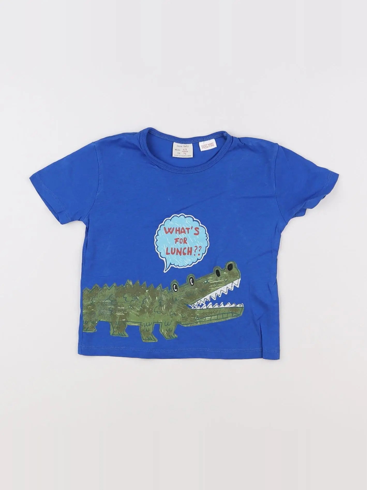 Zara - tee-shirt bleu - 6/9 mois