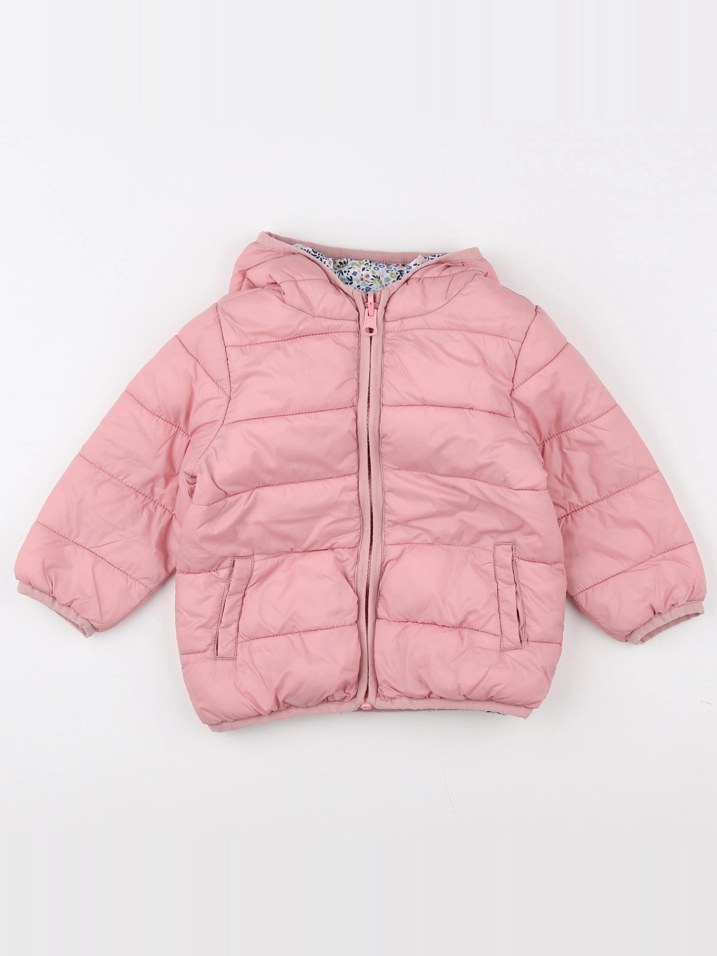 Vertbaudet - doudoune rose - 12 mois