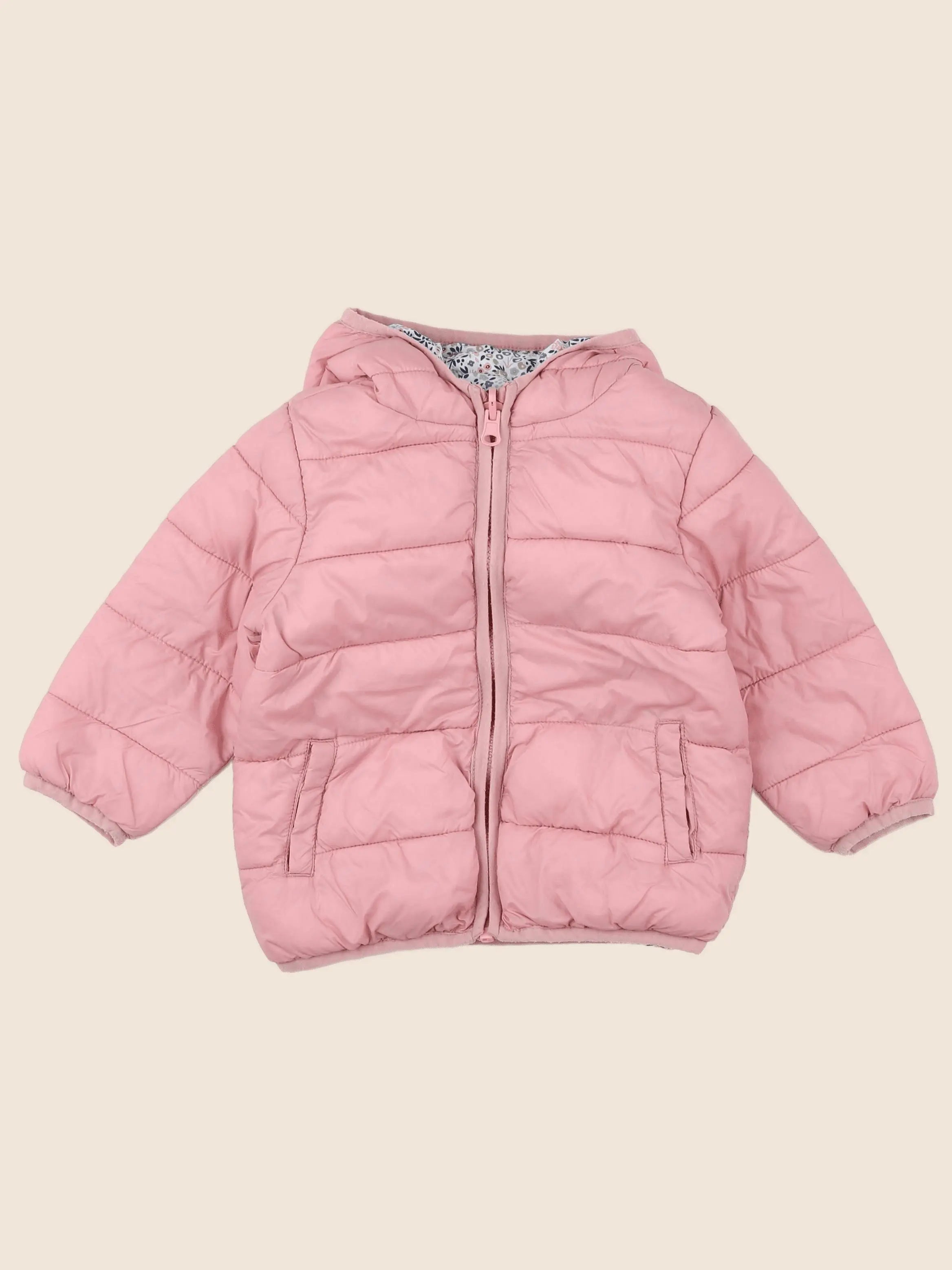 Vertbaudet - doudoune rose - 12 mois