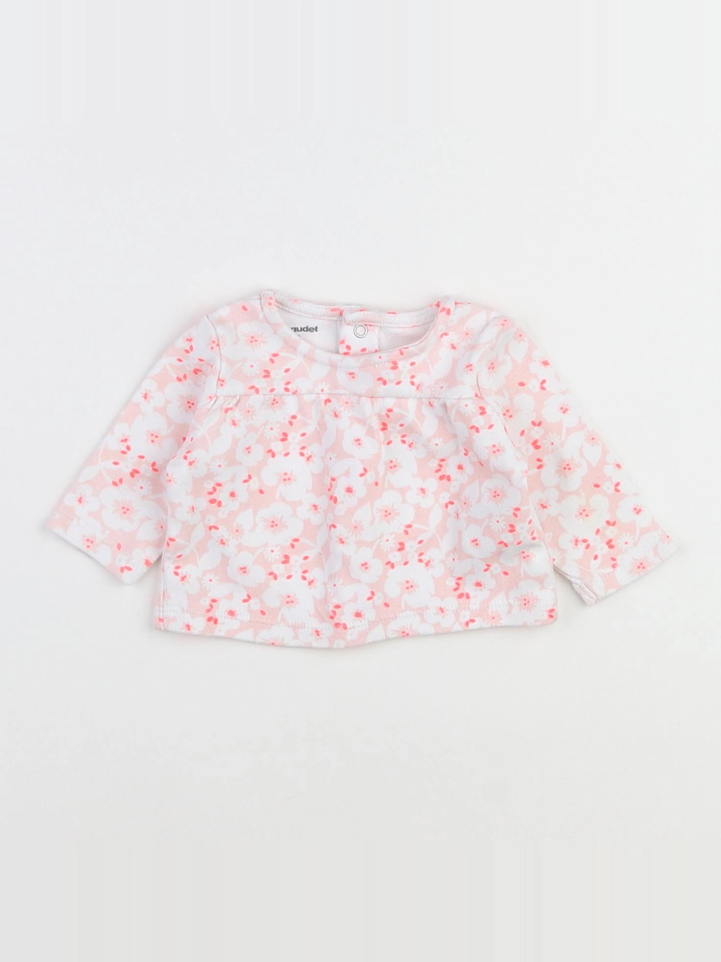 Vertbaudet - pyjama coton rose, blanc - 0 mois