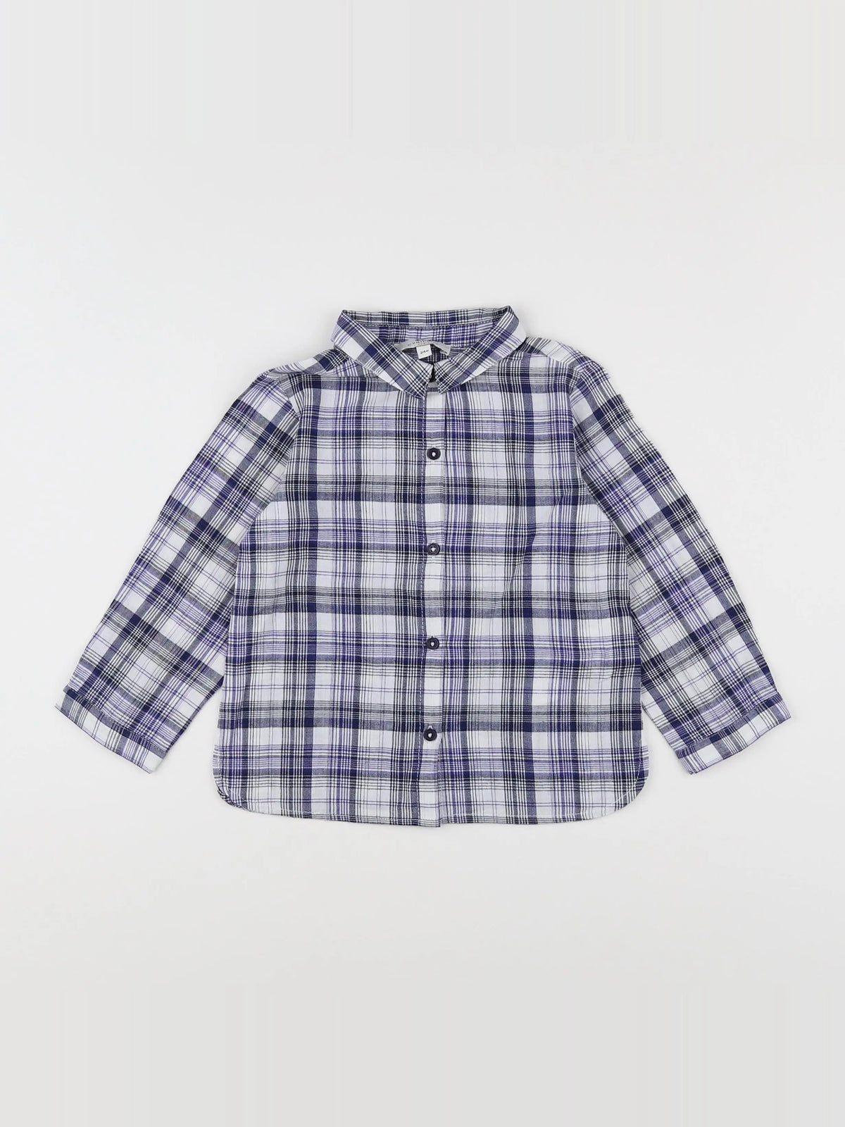 Cyrillus - chemise bleu, blanc - 2 ans