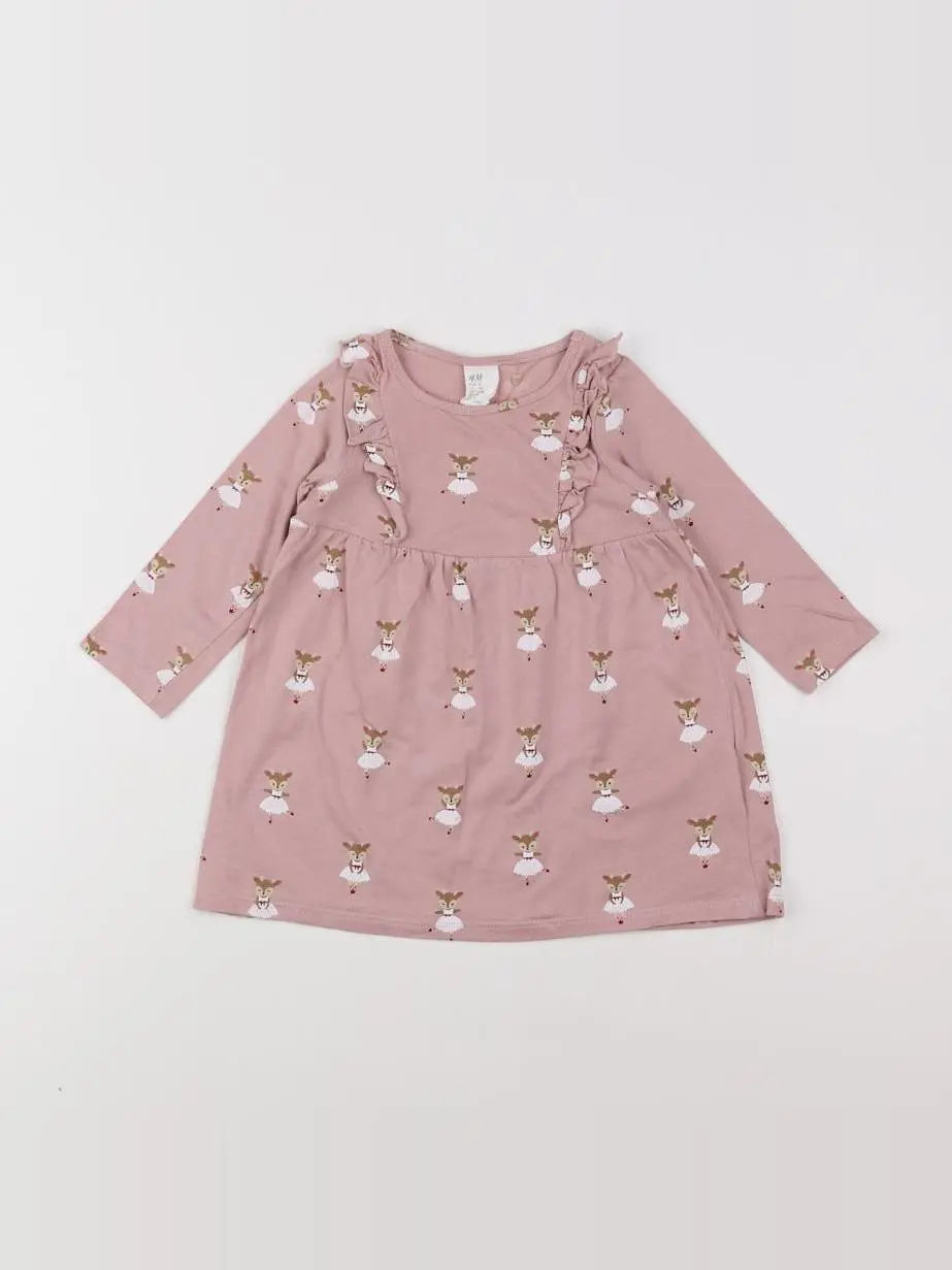 H&M - robe rose - 9 mois