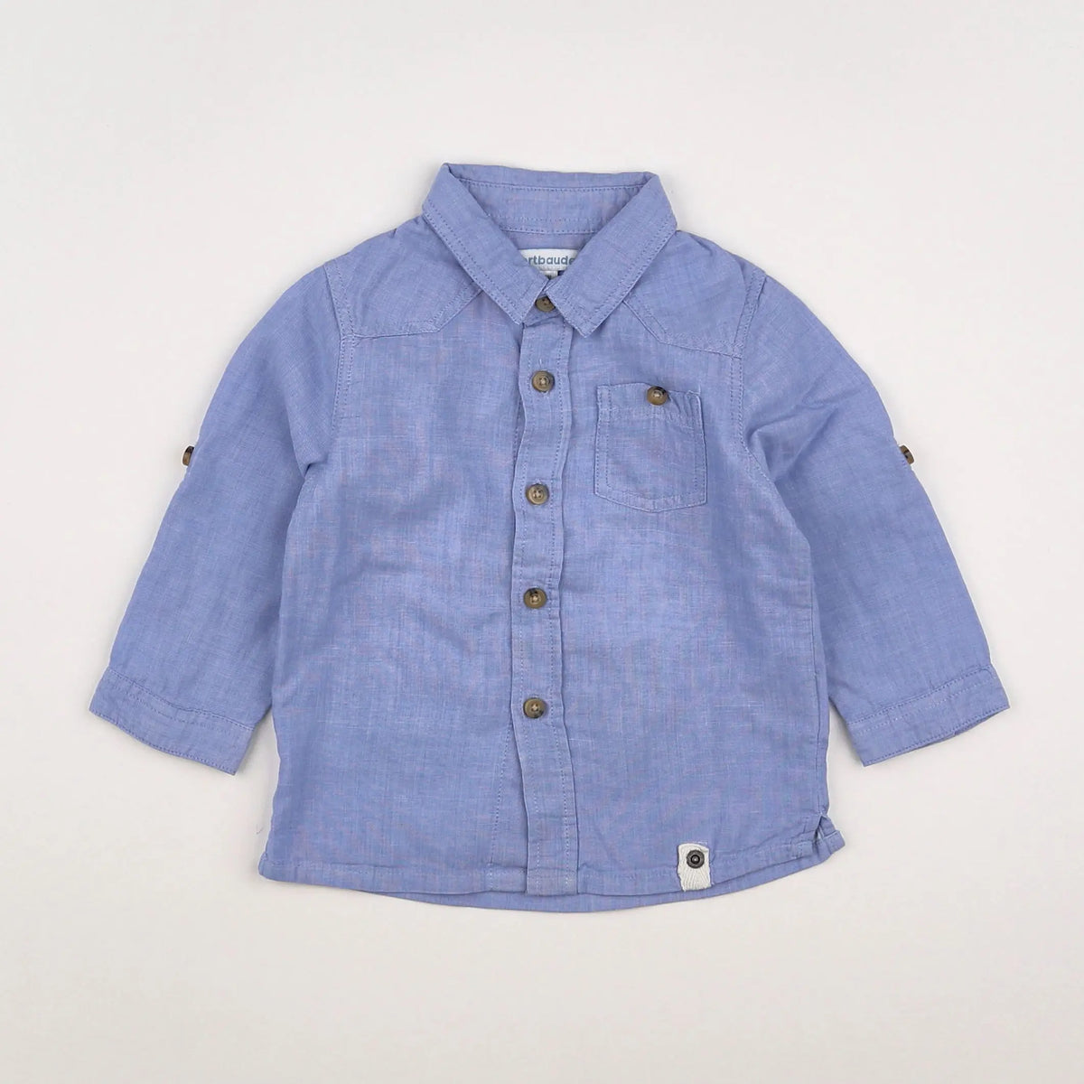 Vertbaudet - chemise bleu - 12 mois