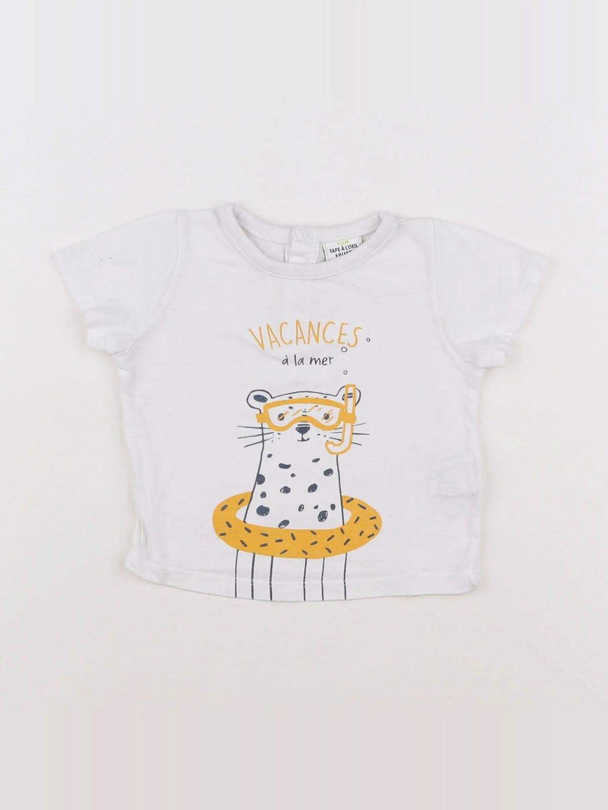Tape à l'oeil - tee-shirt blanc, jaune - 6 mois