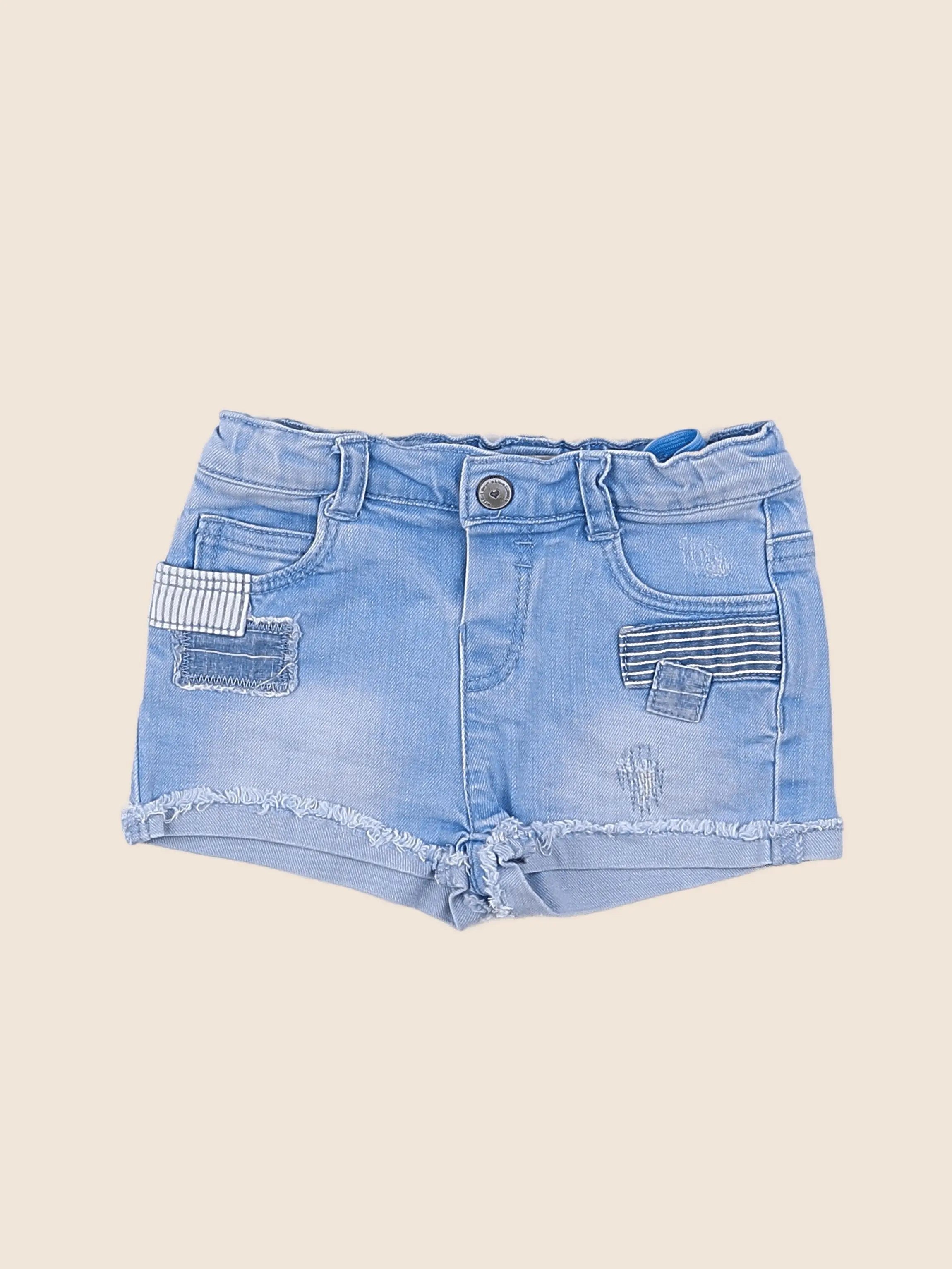 Zara - short bleu - 9/12 mois