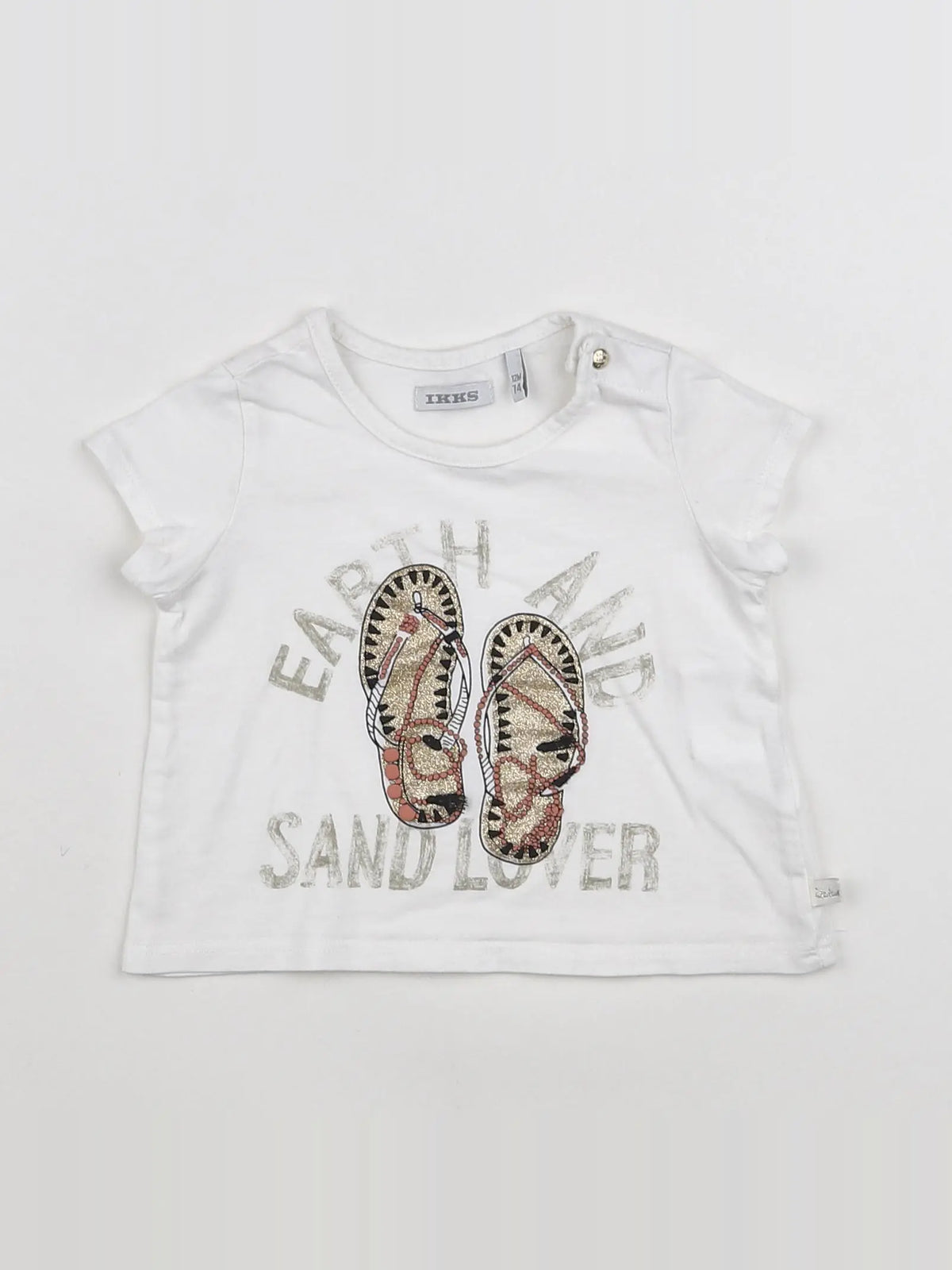 IKKS - tee-shirt blanc, or - 12 mois