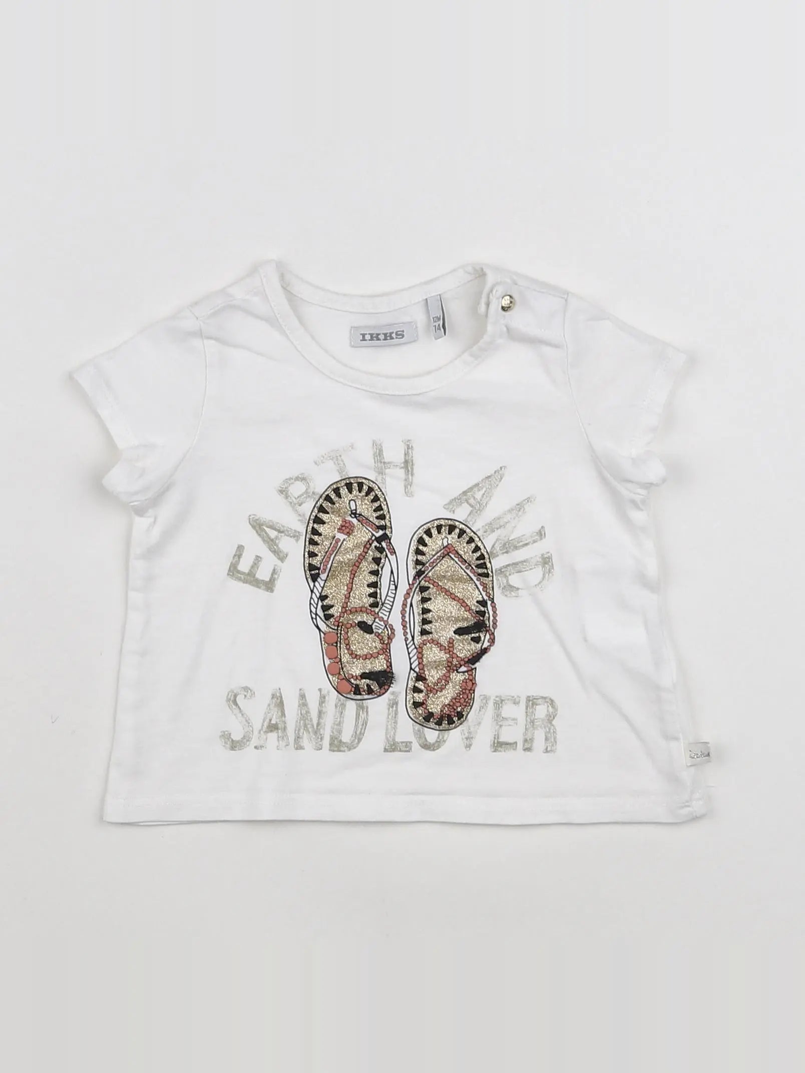 IKKS - tee-shirt blanc, or - 12 mois