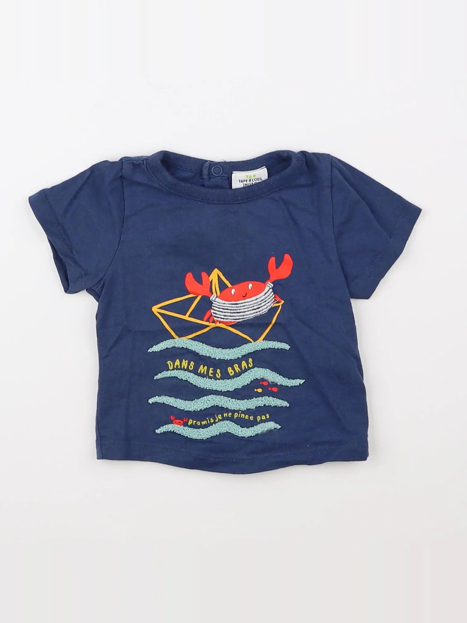 Tape à l'oeil - tee-shirt bleu - 3 mois