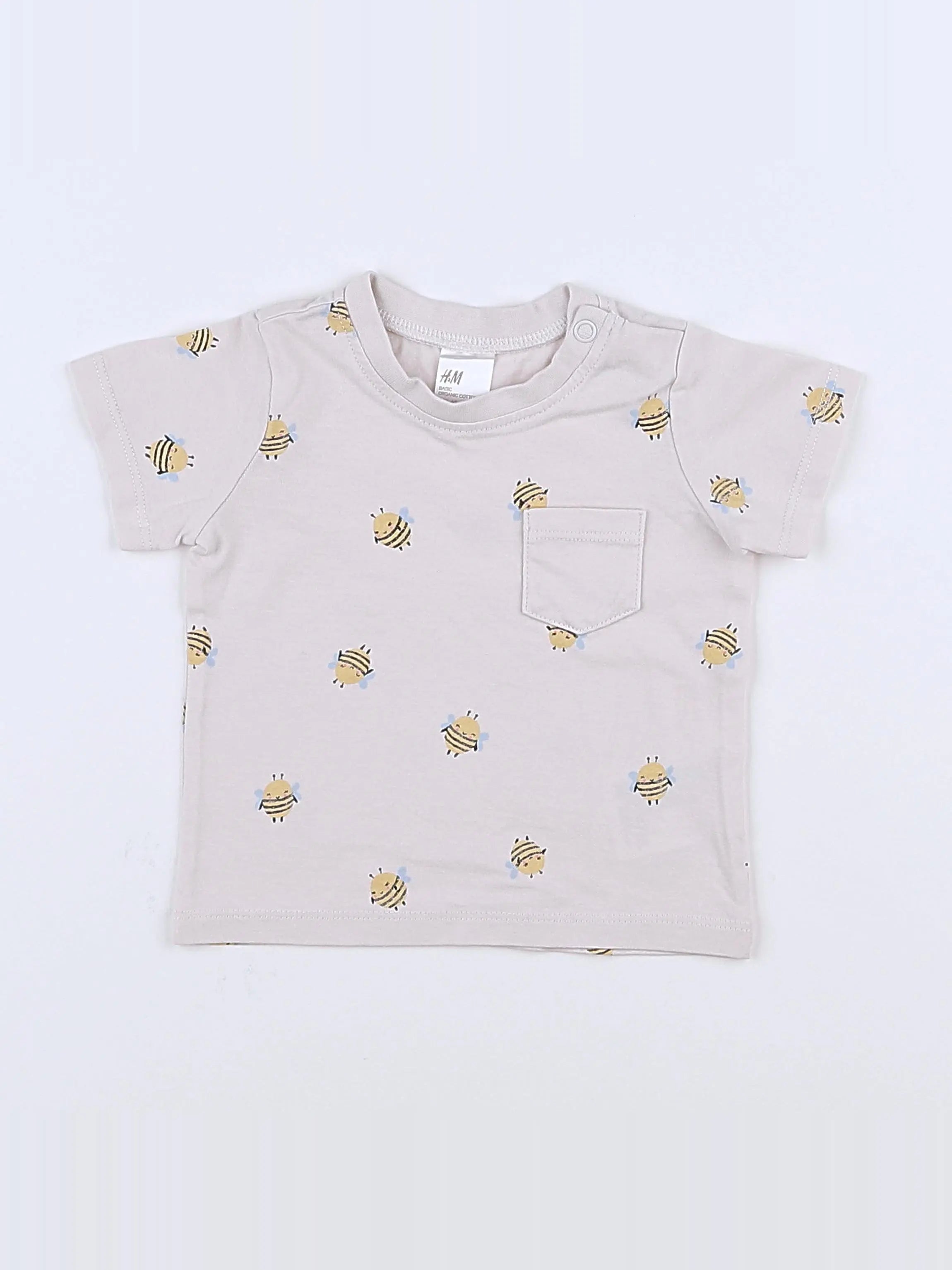 H&M - tee-shirt beige - 3 mois