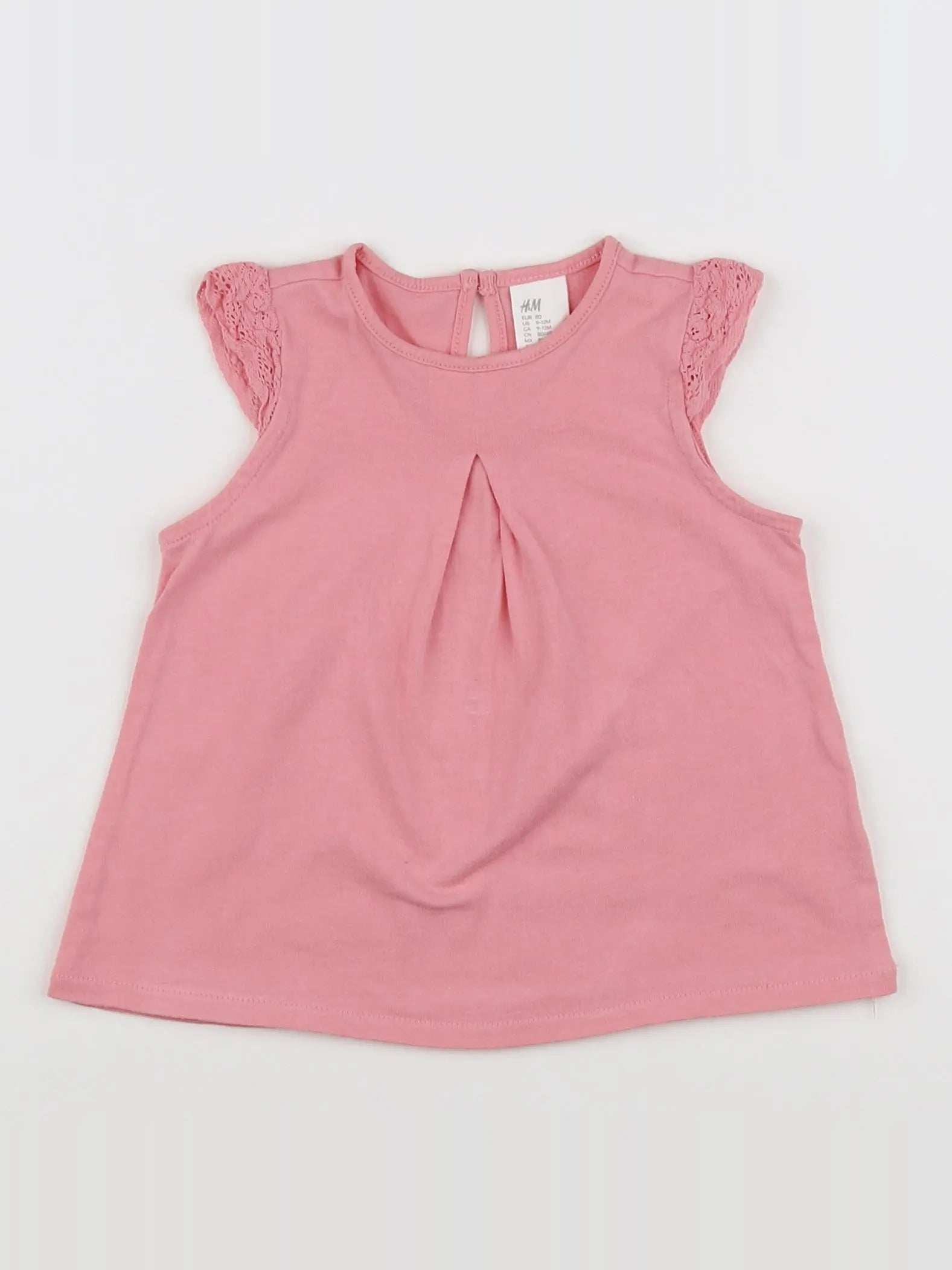 H&M - tee-shirt rose - 9/12 mois