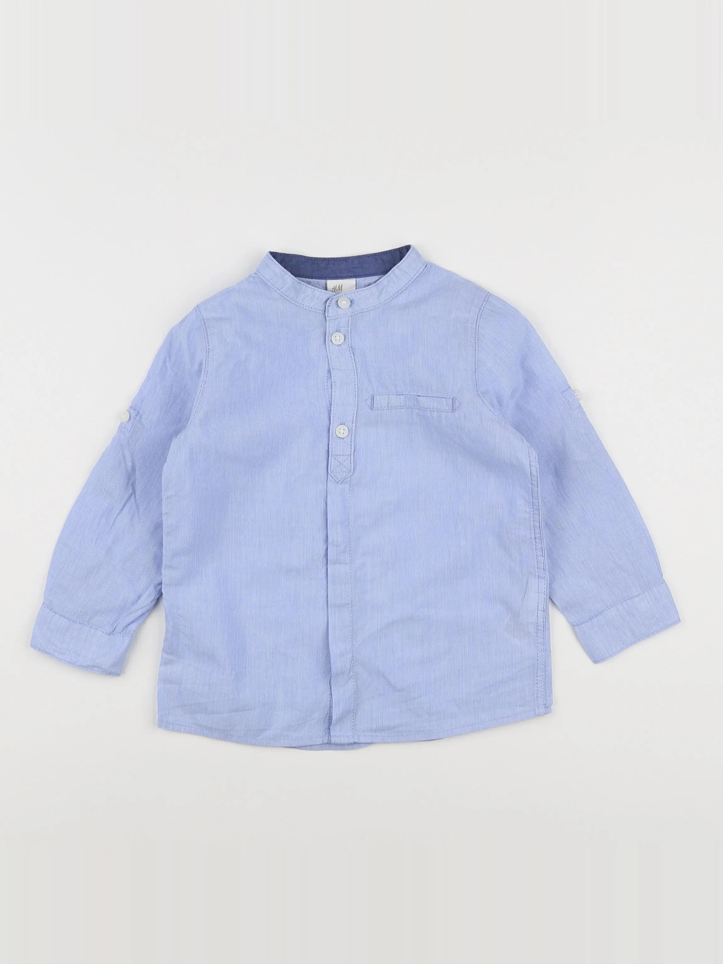 H&M - chemise bleu - 12/18 mois