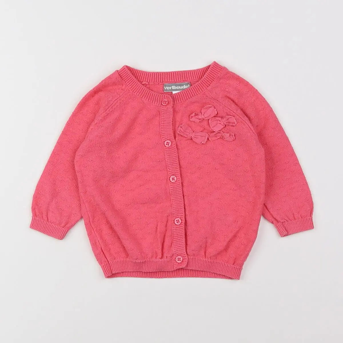 Vertbaudet - gilet rose - 9 mois