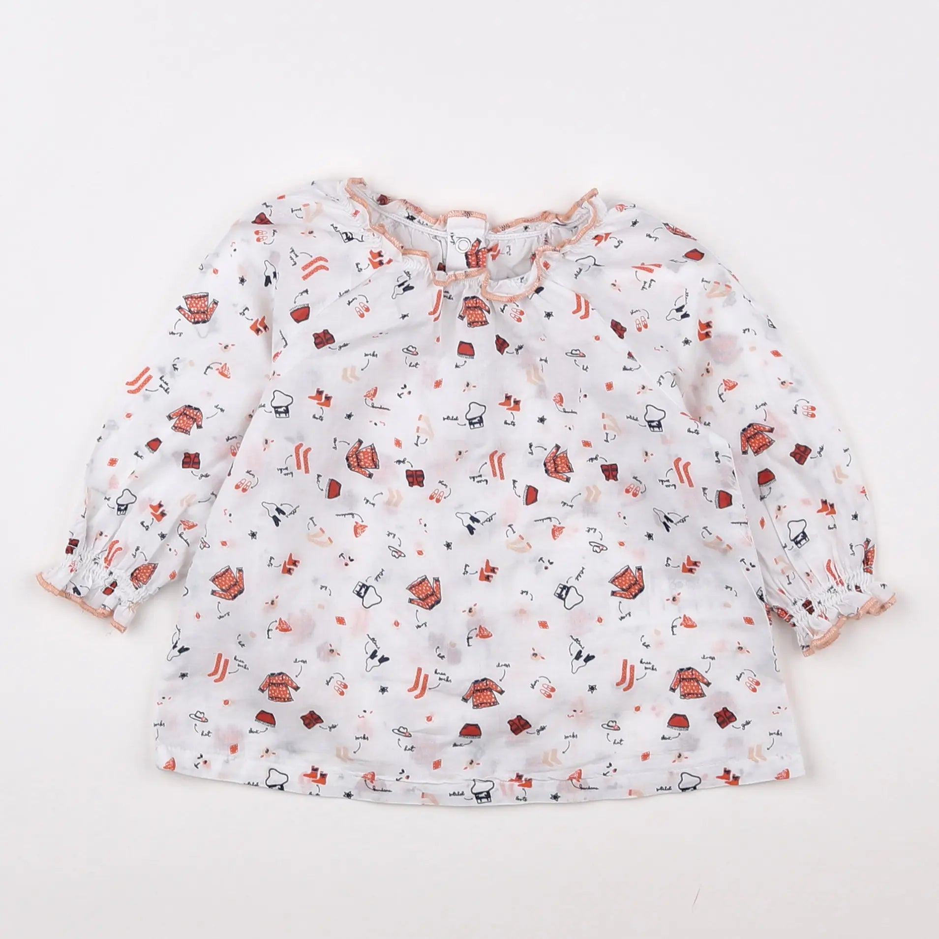 Vertbaudet - blouse blanc - 12 mois