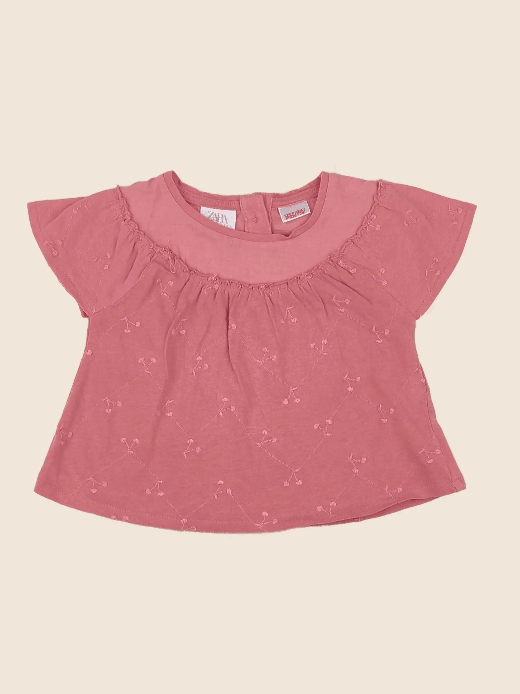 Zara - tee-shirt rose - 3/6 mois