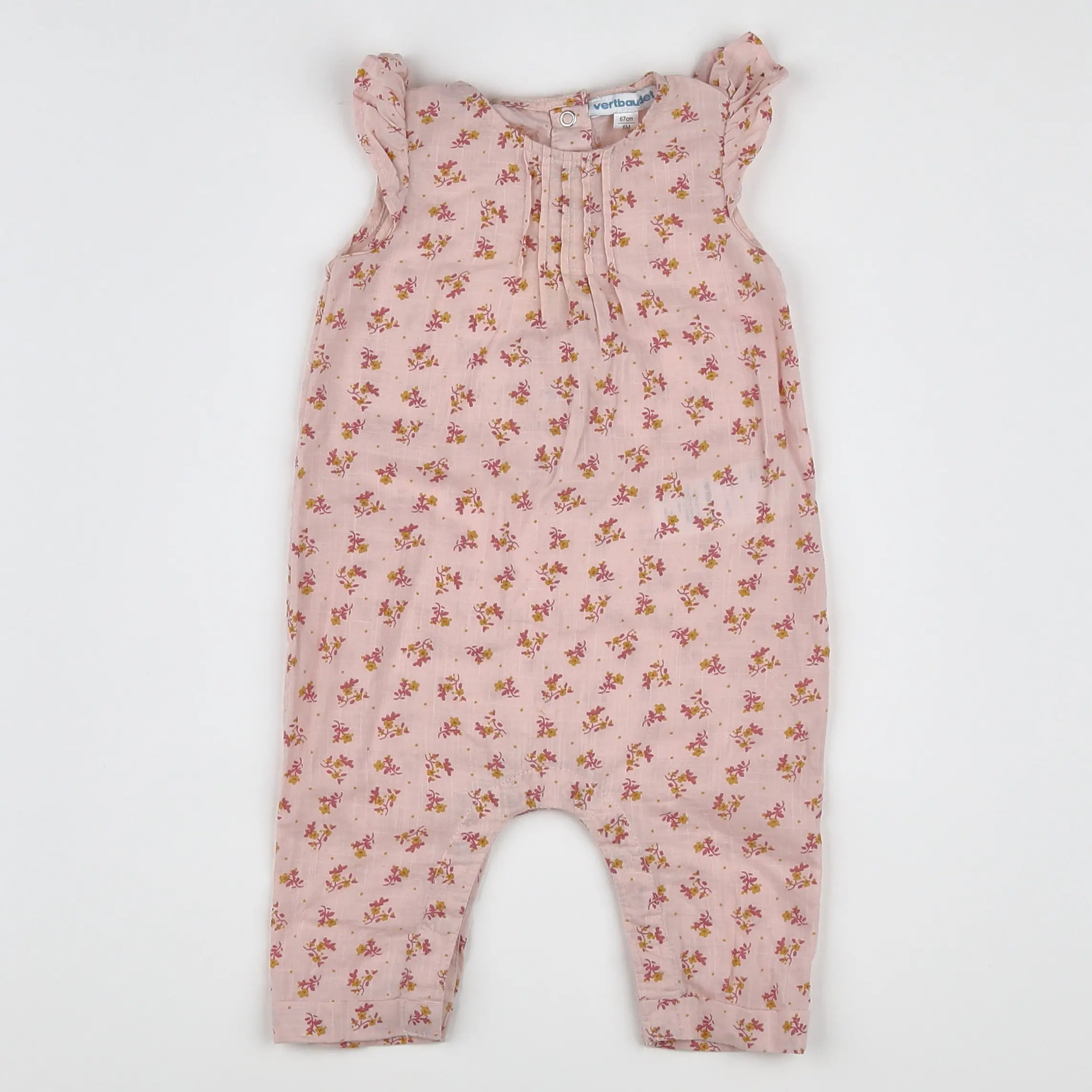 Vertbaudet - combinaison rose - 6 mois