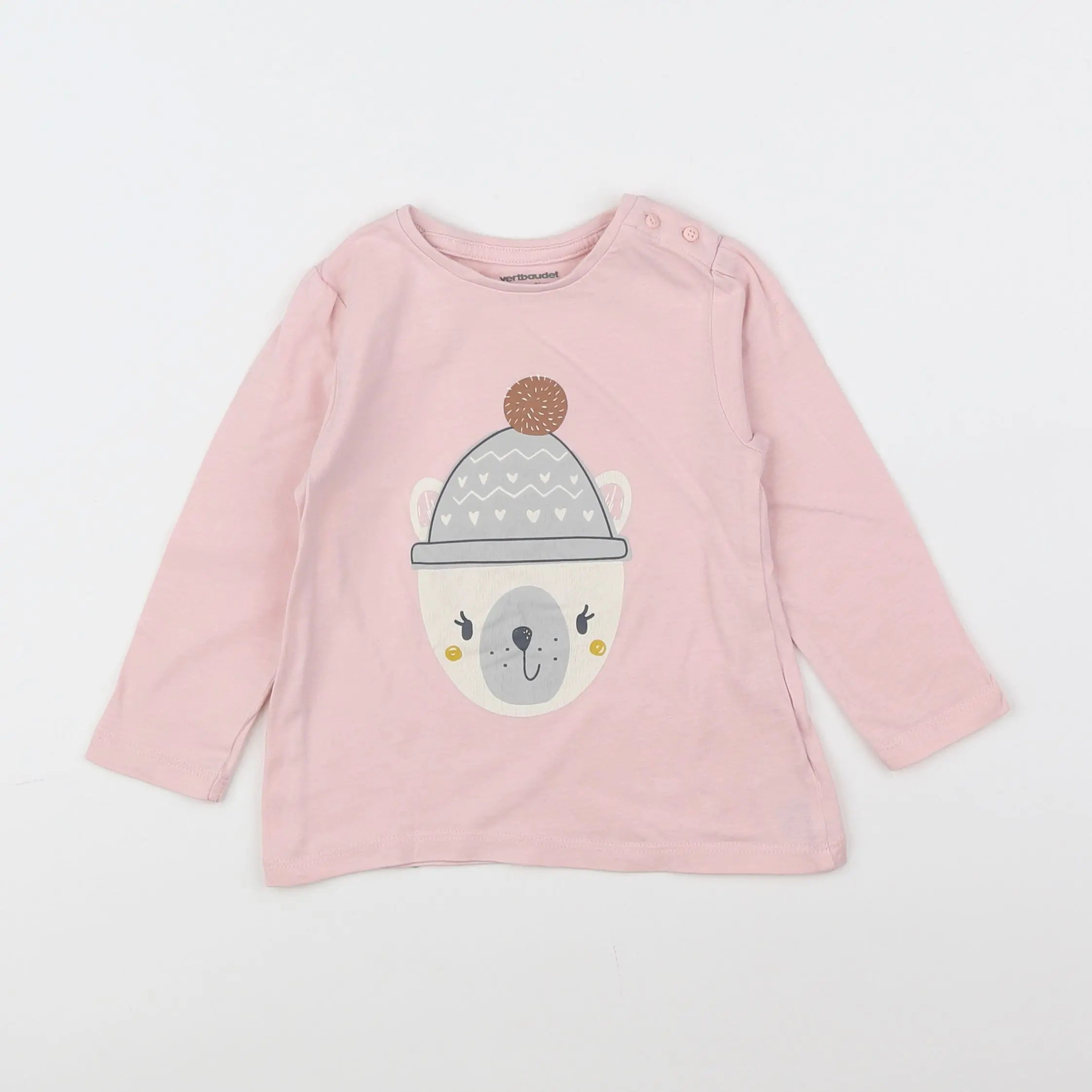 Vertbaudet - tee-shirt rose - 18 mois