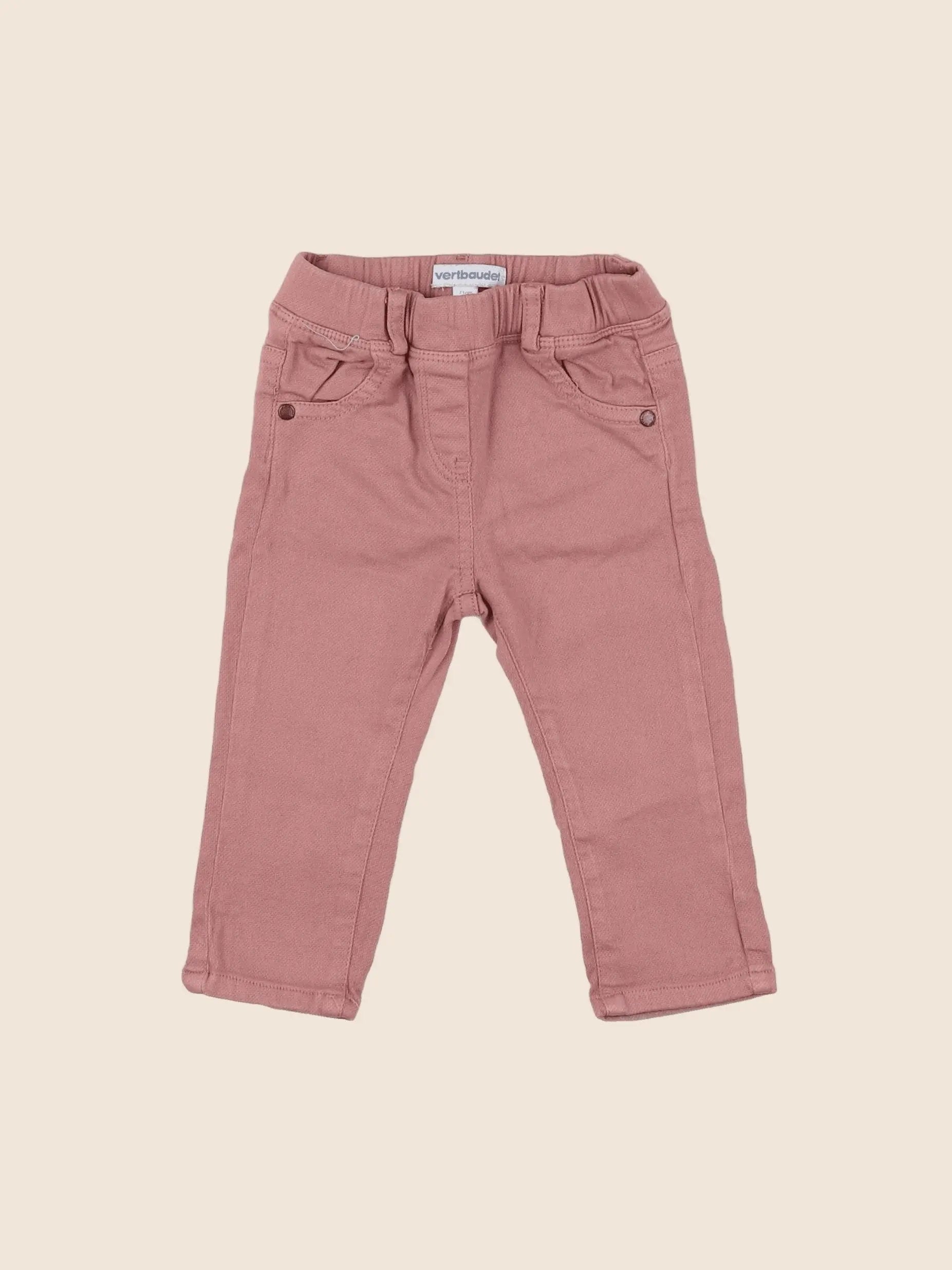 Vertbaudet - pantalon rose - 9 mois