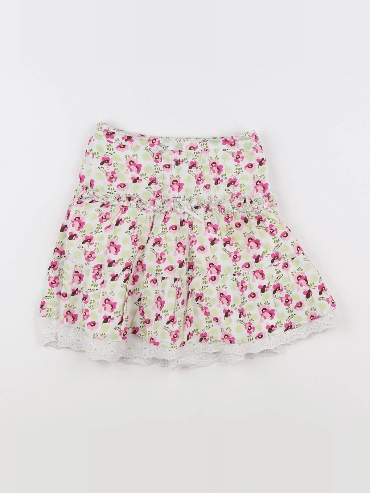 H&M - jupe blanc, rose - 2/3 ans