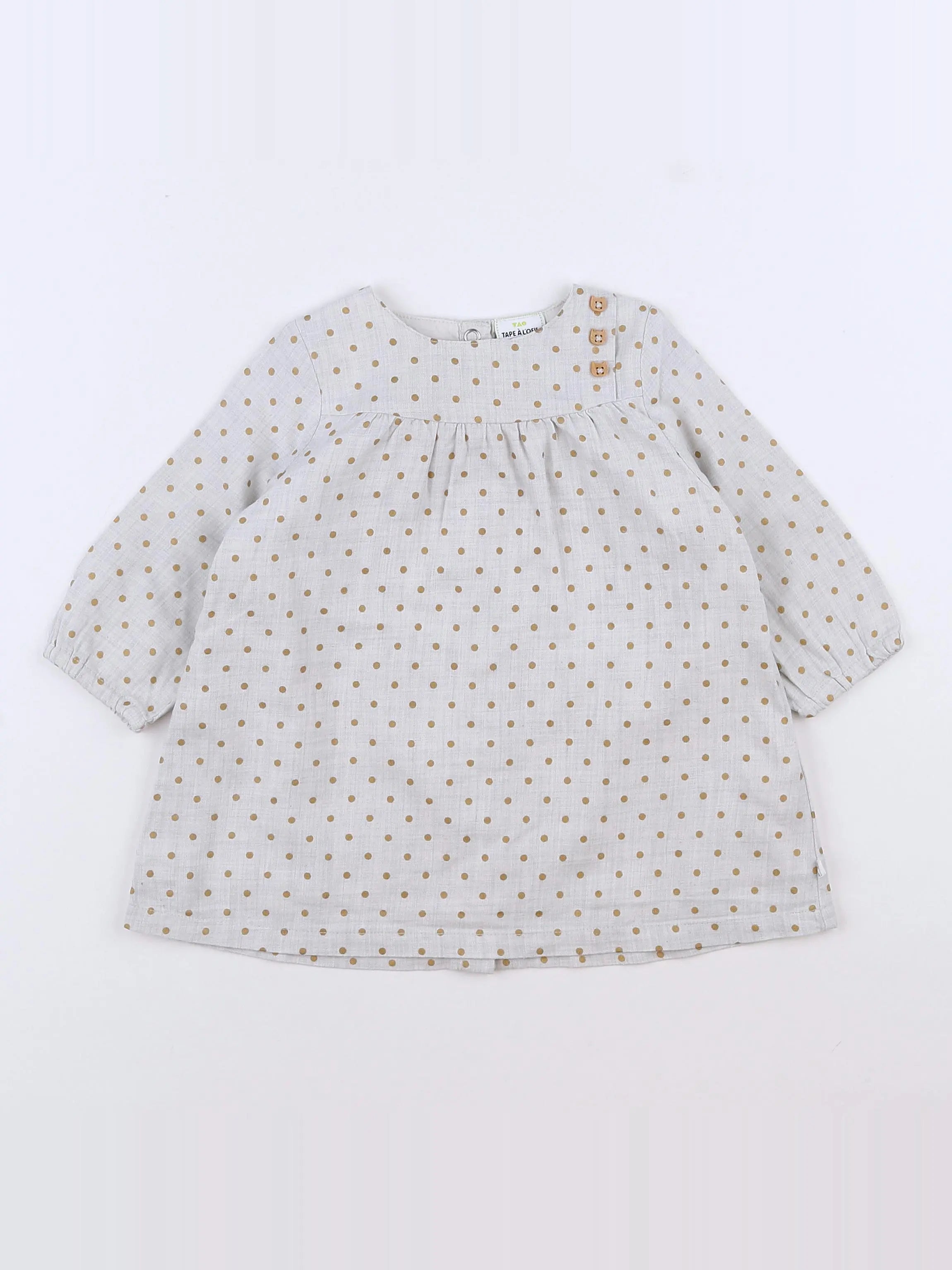 Tape à l'oeil - robe gris, or - 9 mois