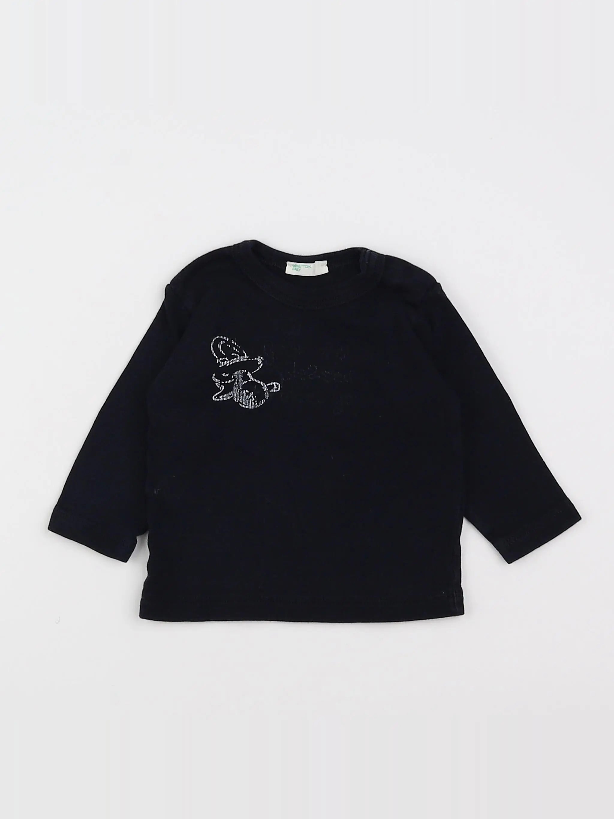 Benetton - tee-shirt noir - 3 mois