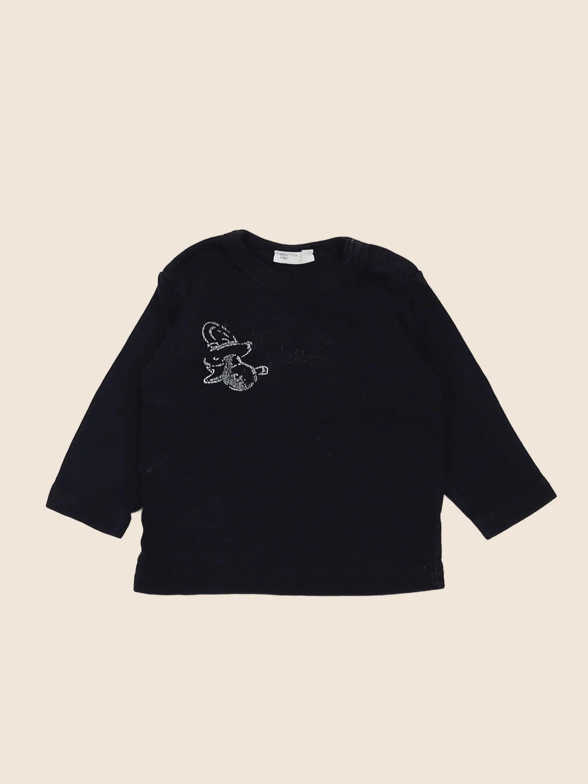 Benetton - tee-shirt noir - 3 mois