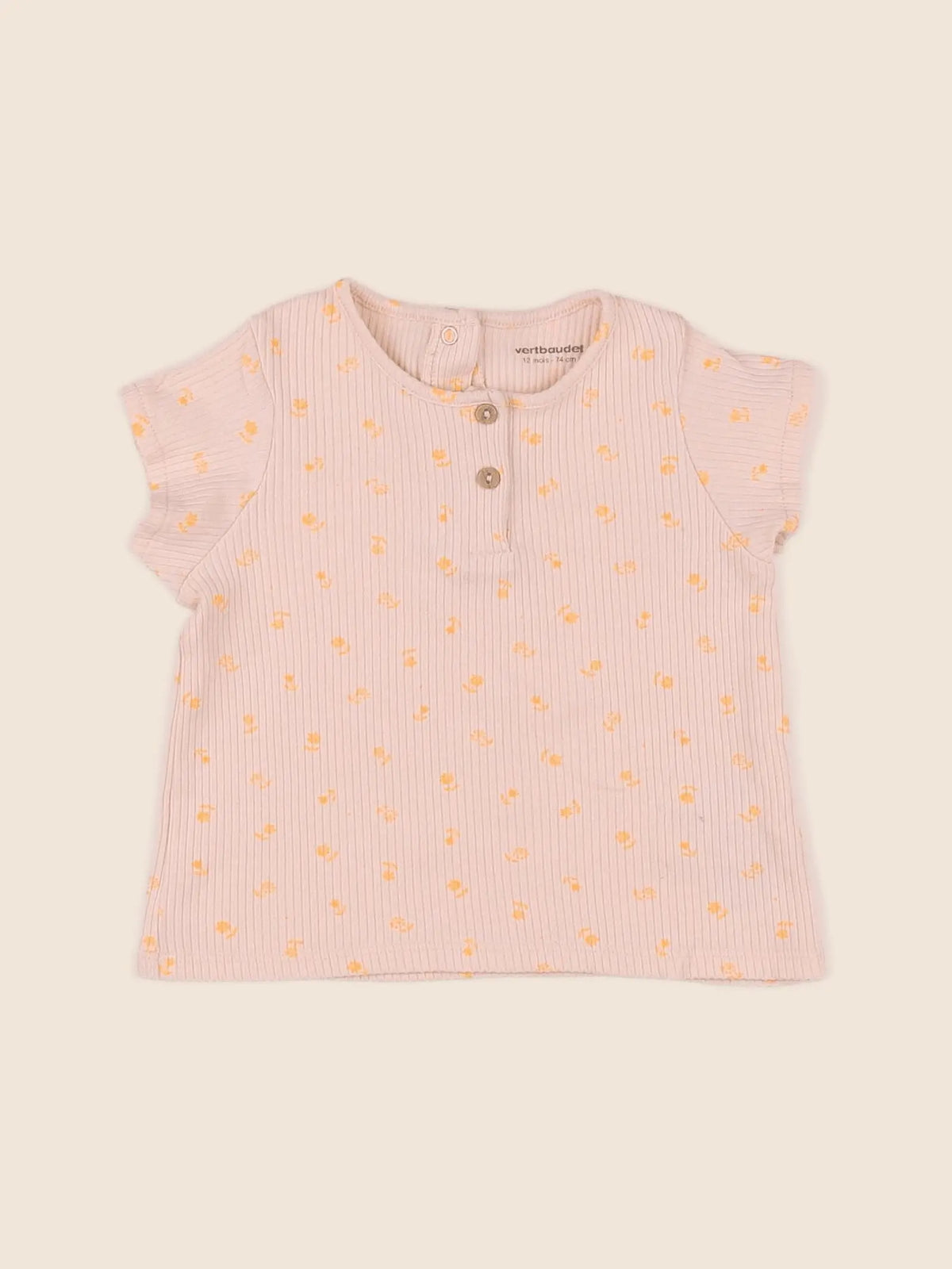 Vertbaudet - tee-shirt rose - 12 mois