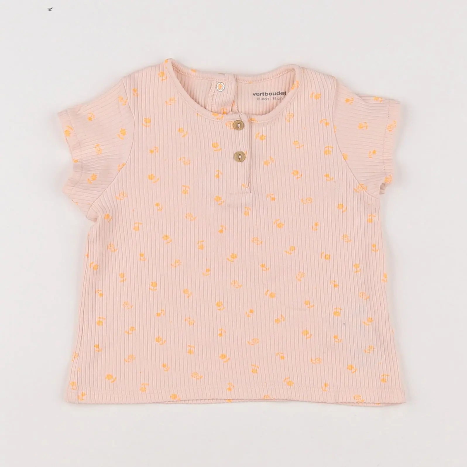 Vertbaudet - tee-shirt rose - 12 mois