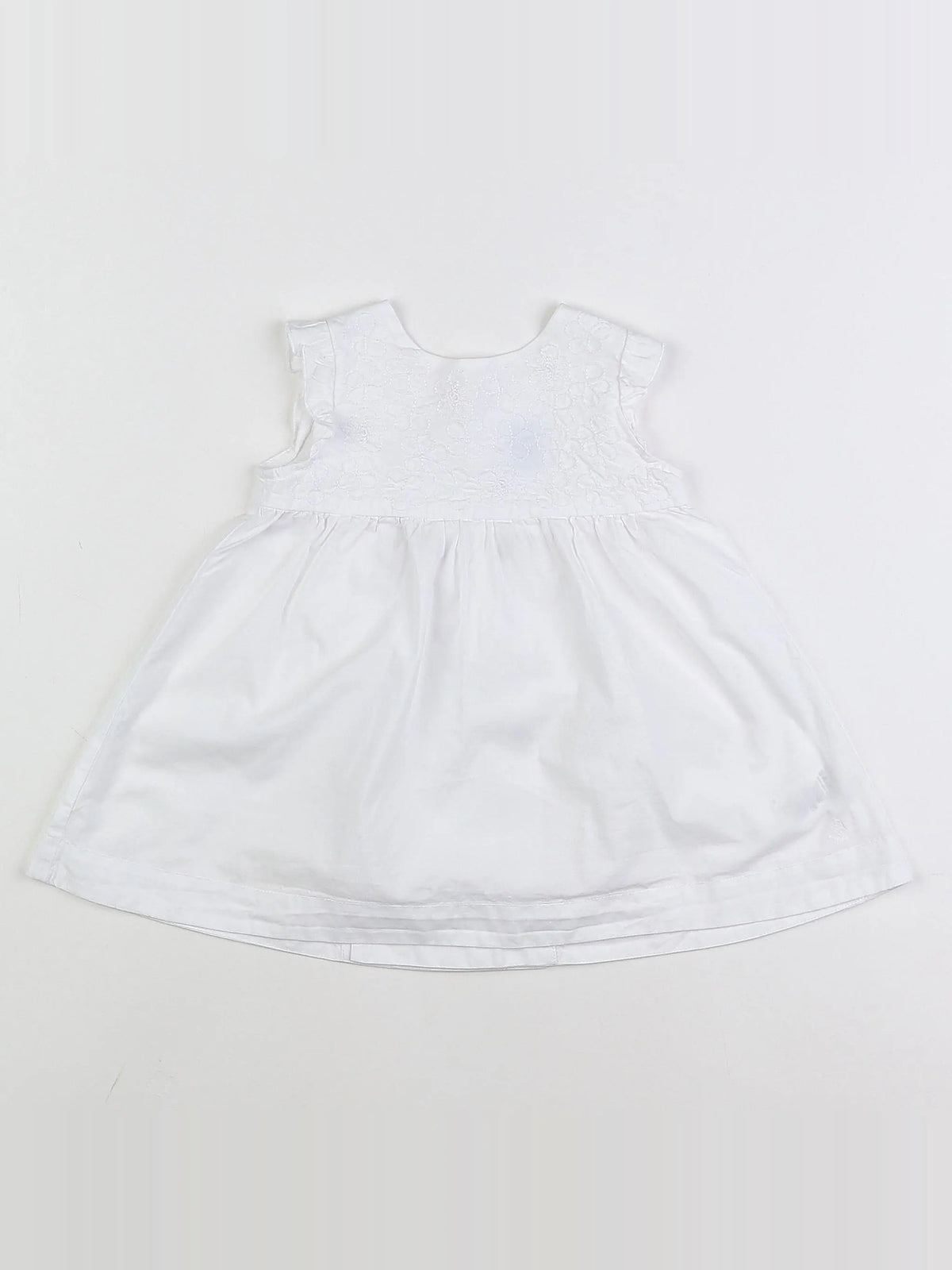 Petit Bateau - robe blanc - 12 mois