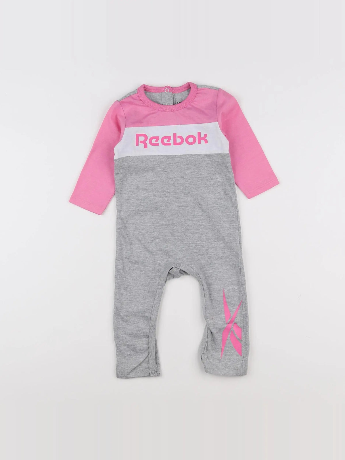 Reebok - combinaison blanc, gris, rose - 6/9 mois
