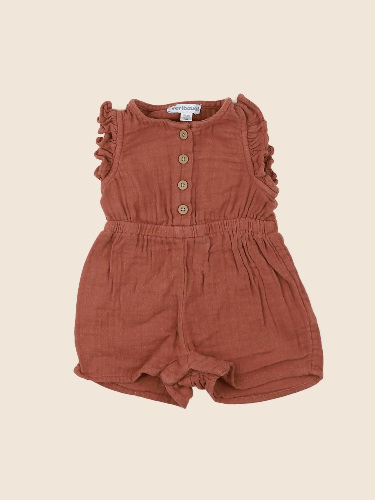 Vertbaudet - combinaison marron - 3 mois