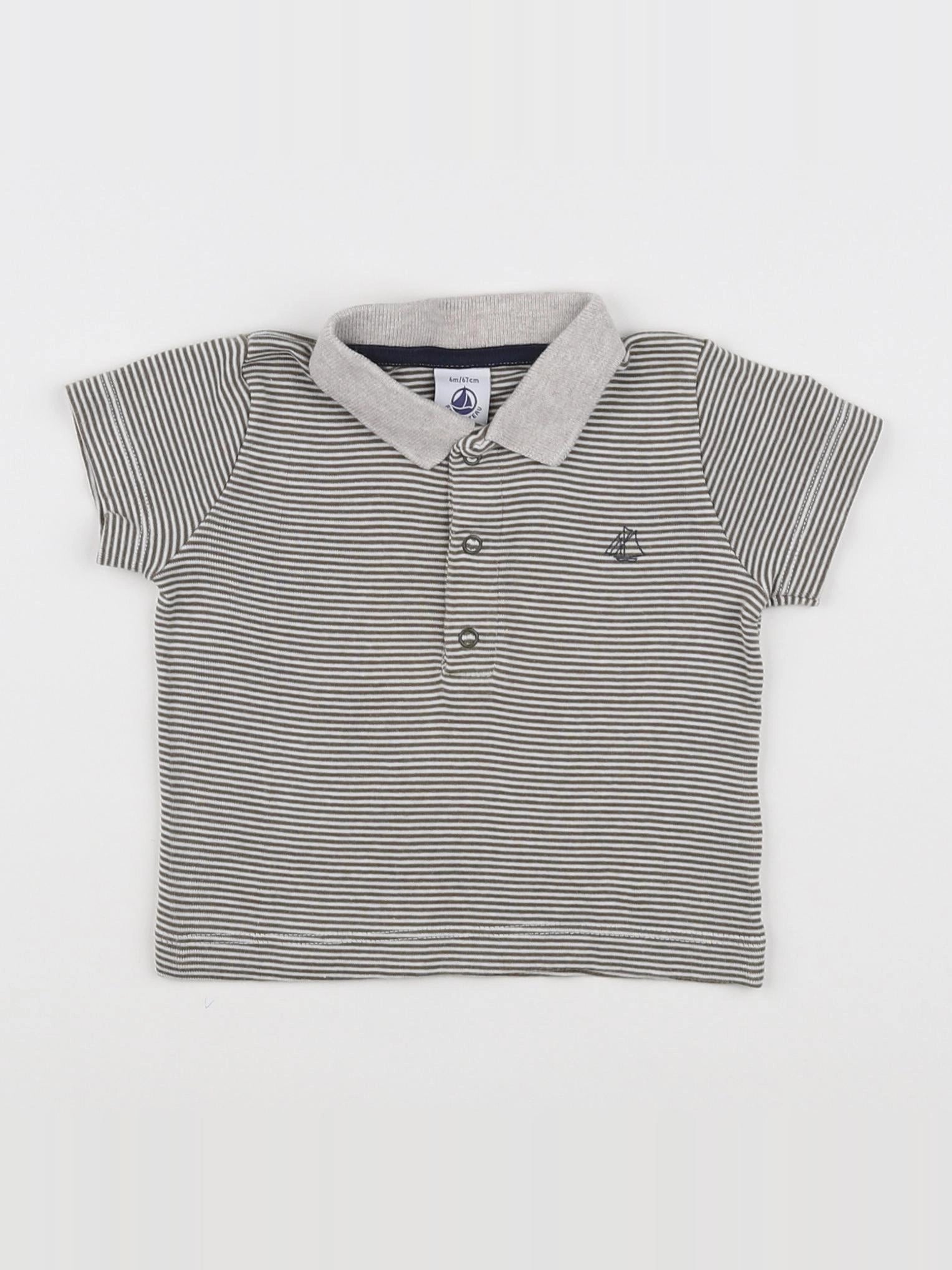 Petit Bateau - tee-shirt marron - 6 mois