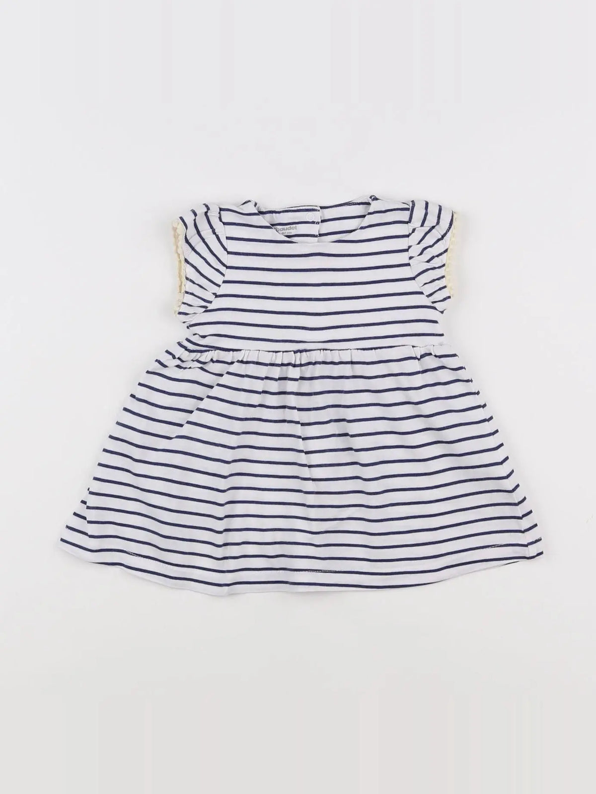Vertbaudet - robe blanc, bleu - 6 mois