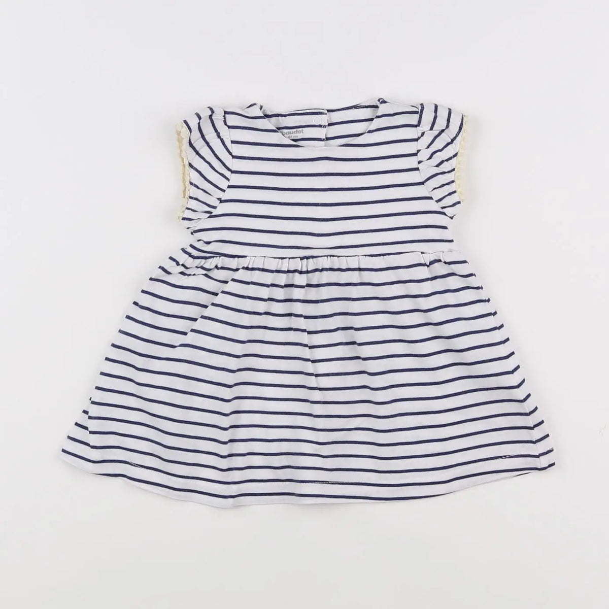 Vertbaudet - robe blanc, bleu - 6 mois