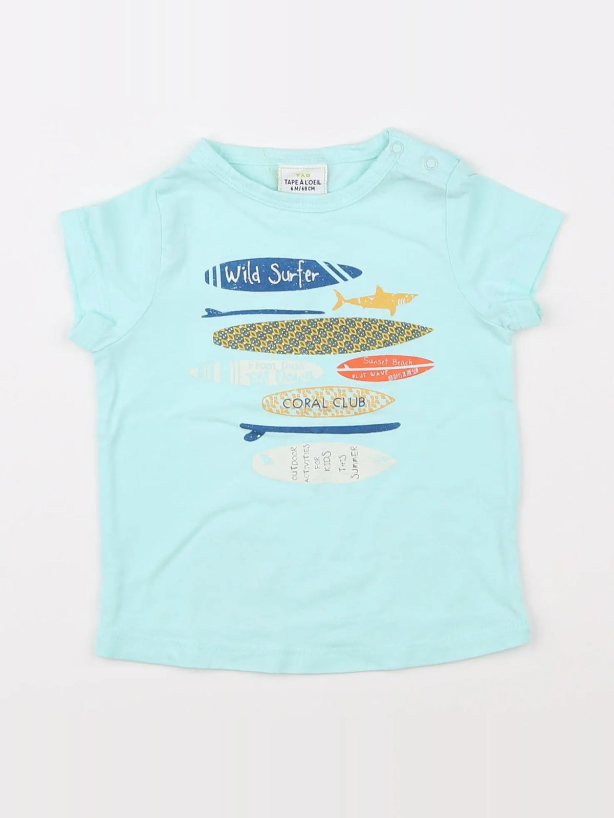 Tape à l'oeil - tee-shirt bleu - 6 mois
