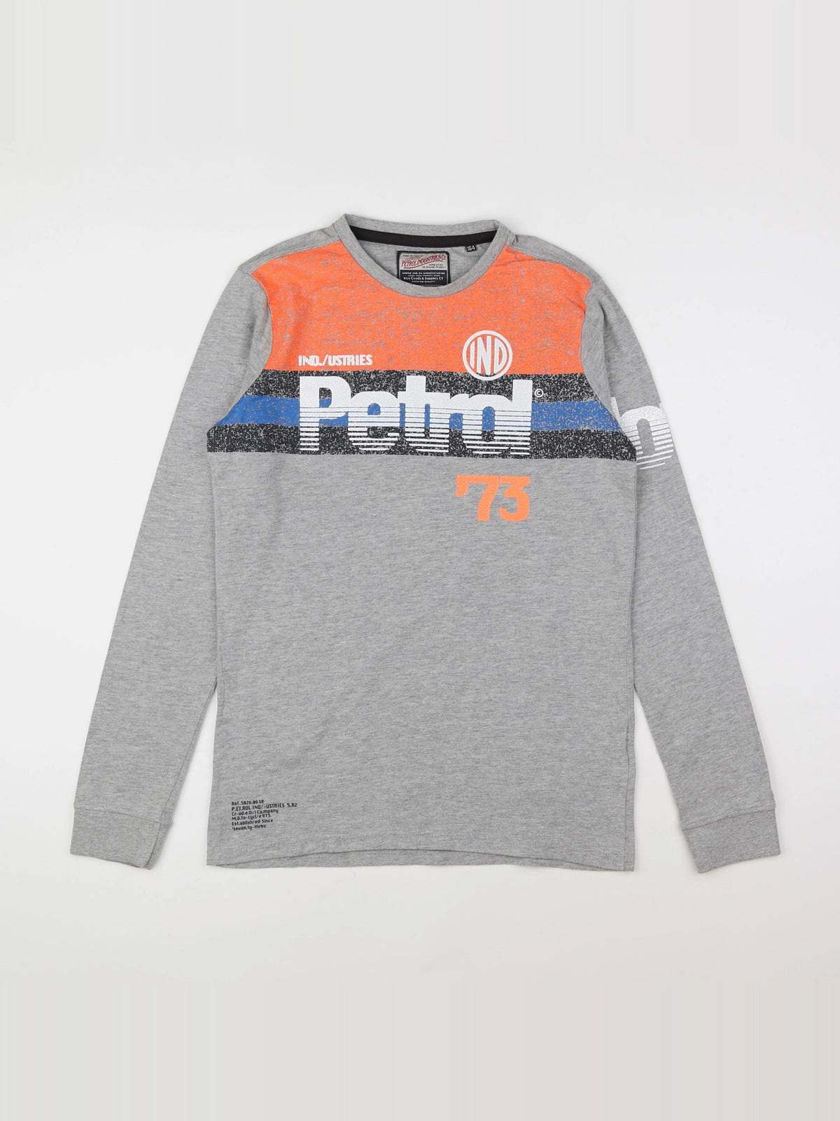 Petrol Industries - tee-shirt gris, orange - 14 ans