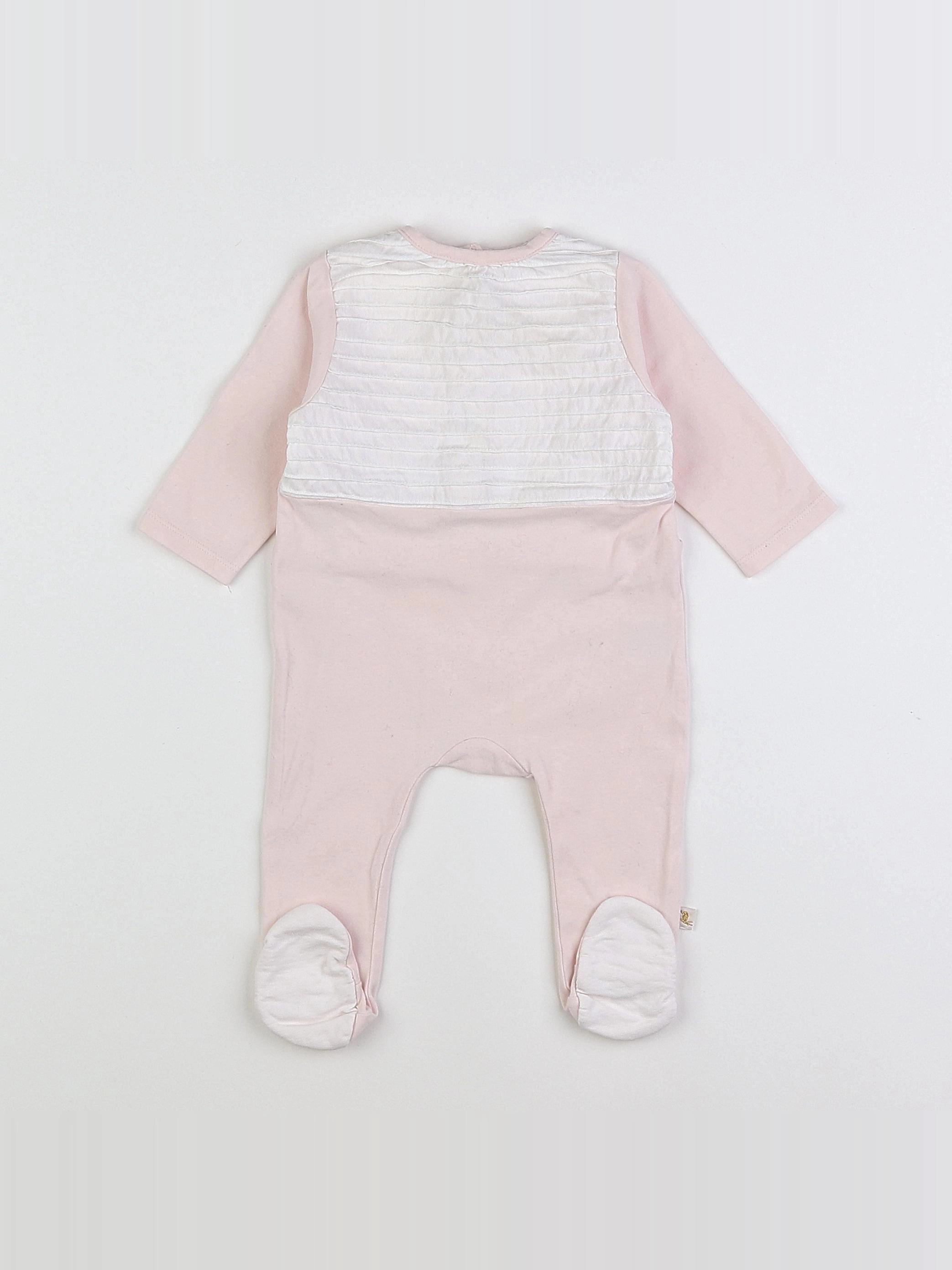 Les Enfantines - pyjama coton rose - 3 mois