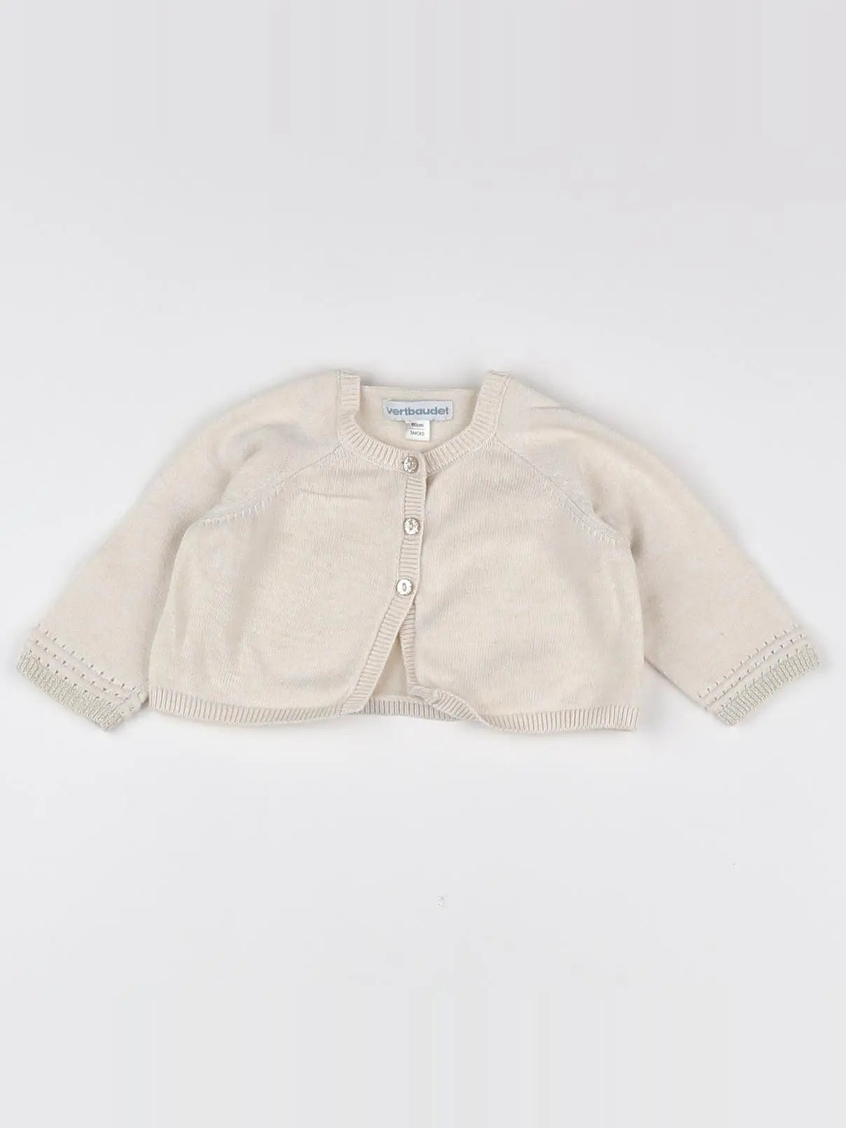 Vertbaudet - gilet beige - 3 mois