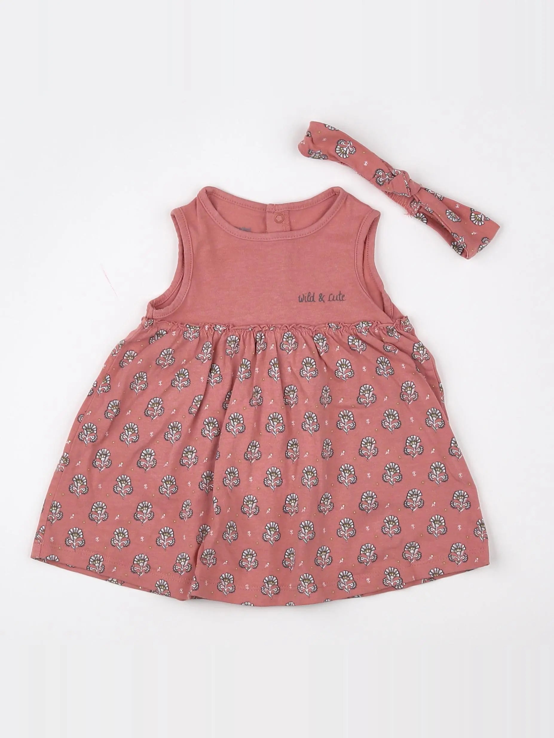 Vertbaudet - robe rose - 3 mois