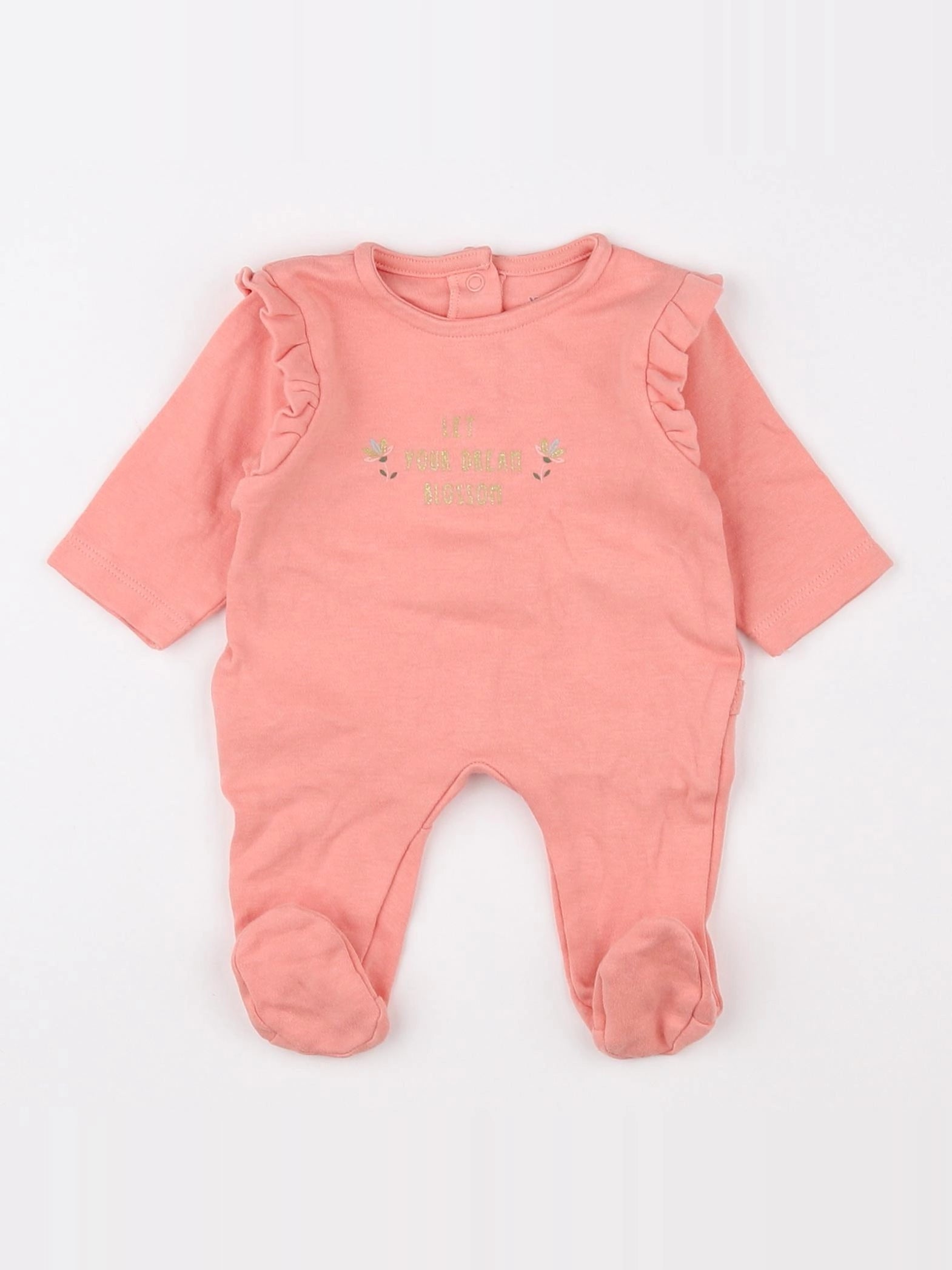 Vertbaudet - pyjama coton rose - 0 mois