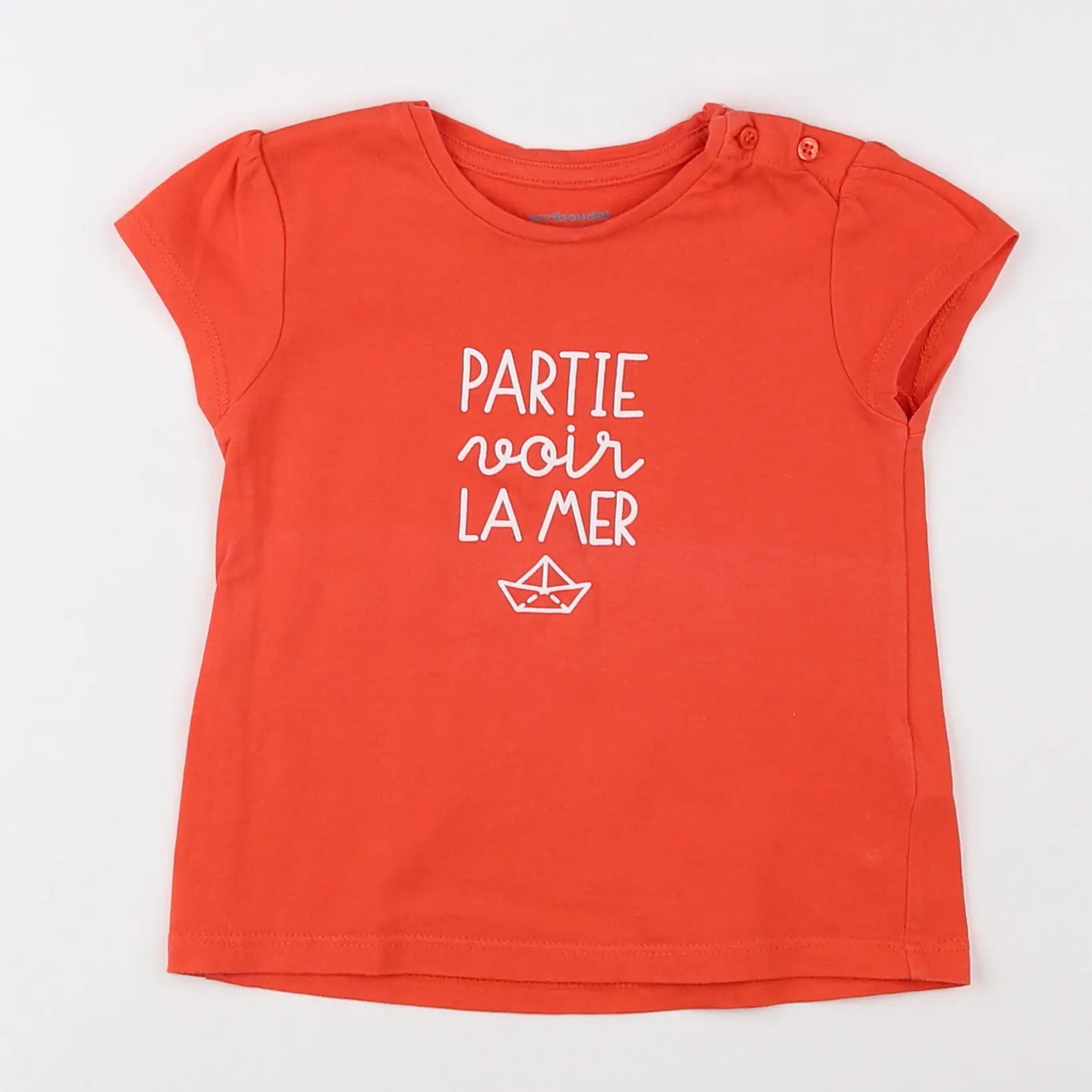 Vertbaudet - tee-shirt rouge - 12 mois