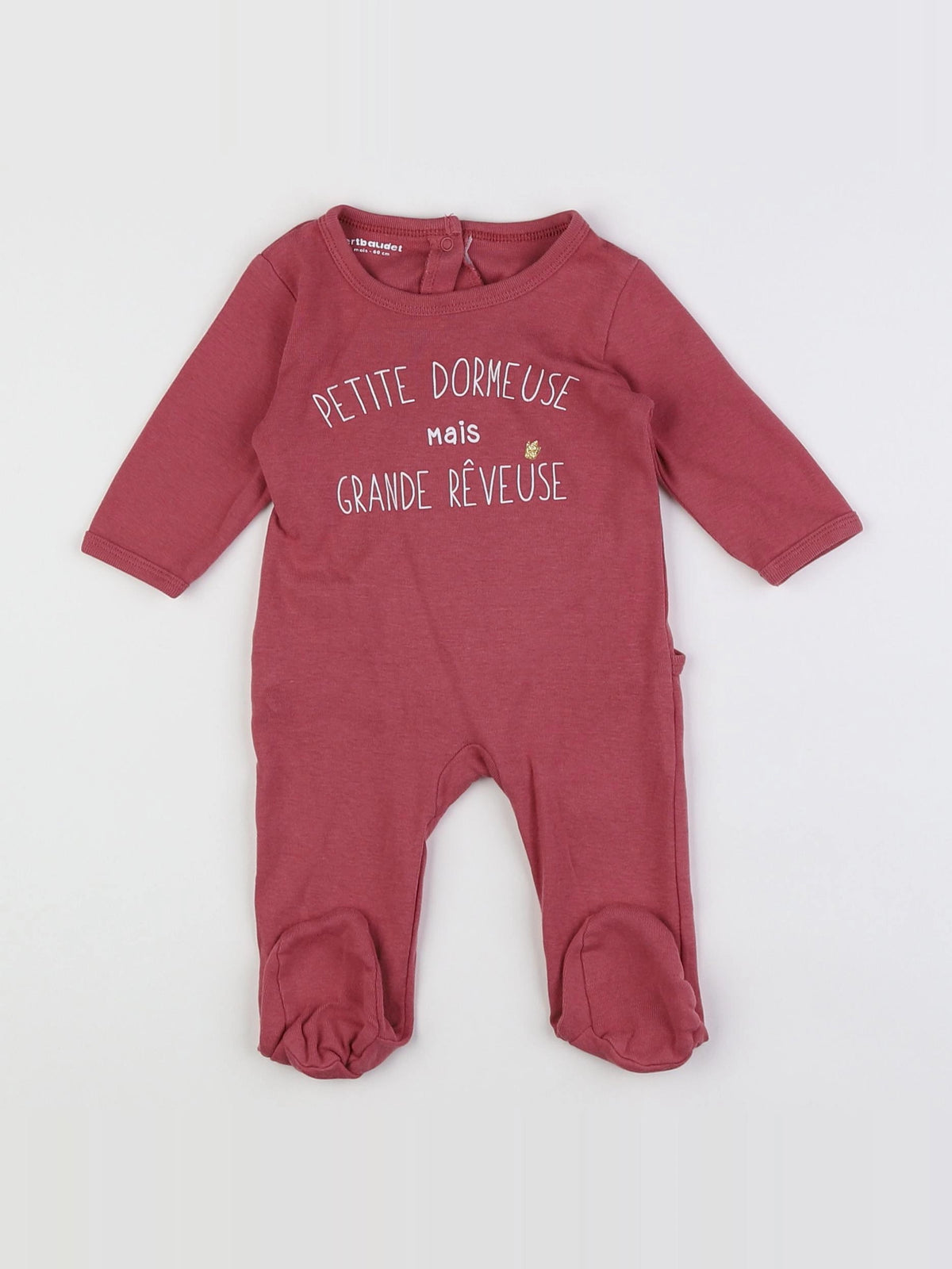 Vertbaudet - pyjama coton rose - 3 mois