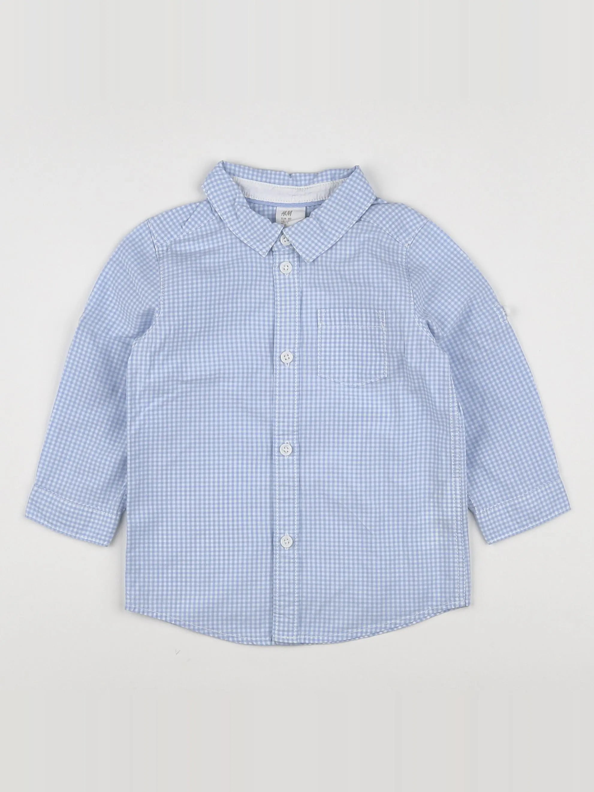 H&M - chemise bleu - 9/12 mois