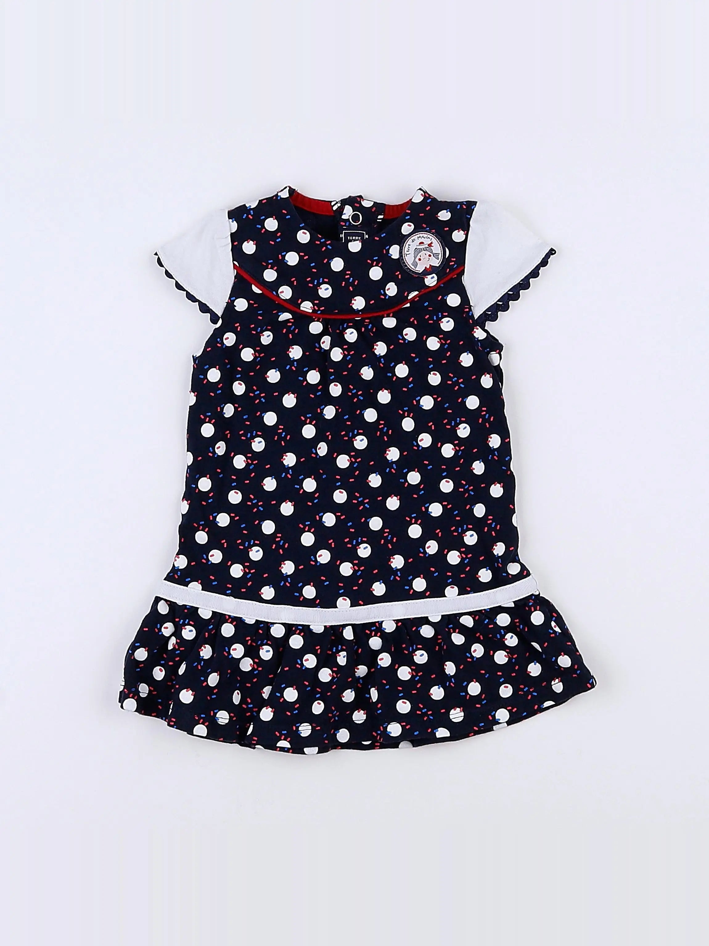 Terre de marins - robe blanc, bleu - 9 mois