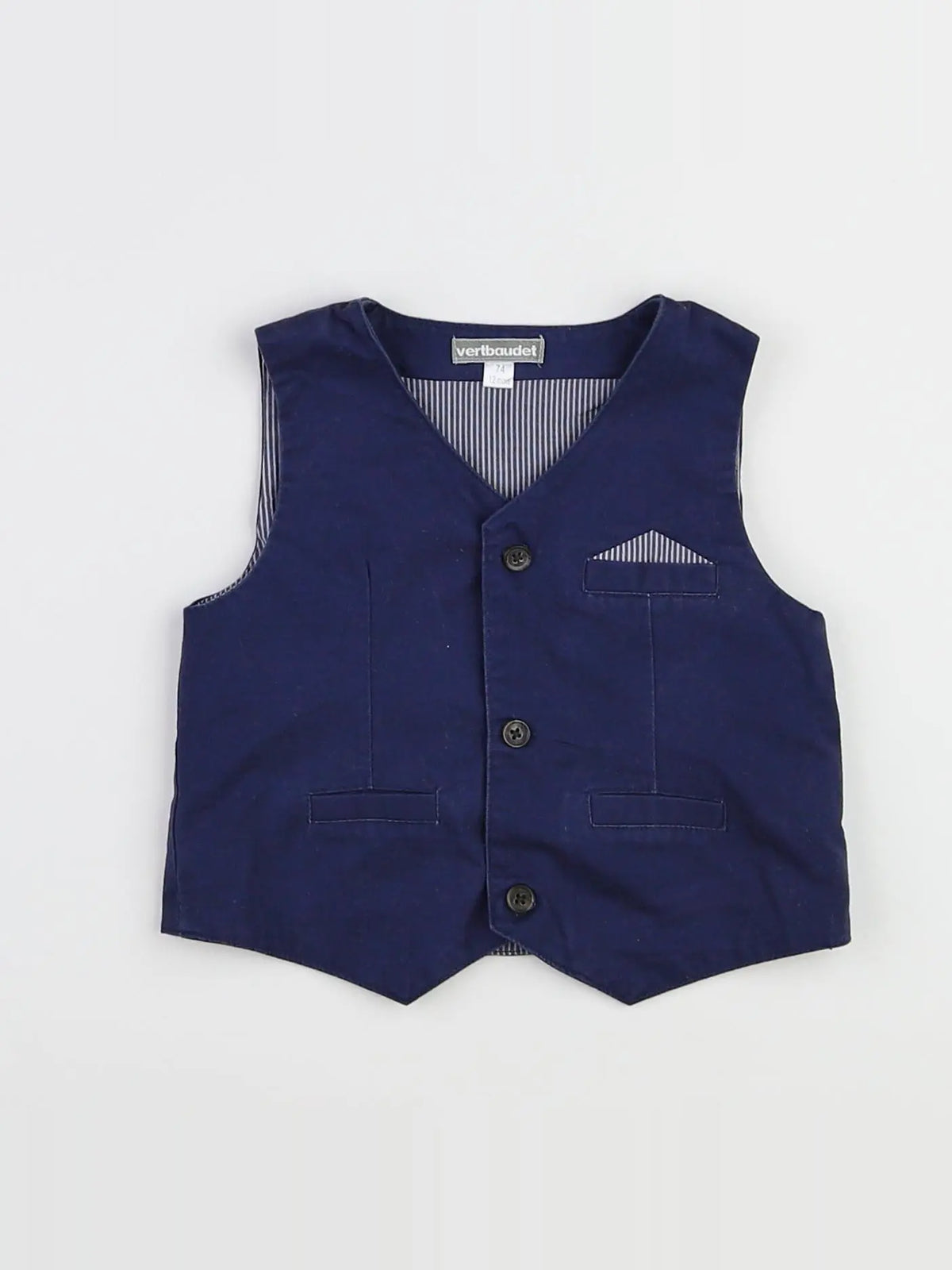 Vertbaudet - gilet bleu - 12 mois